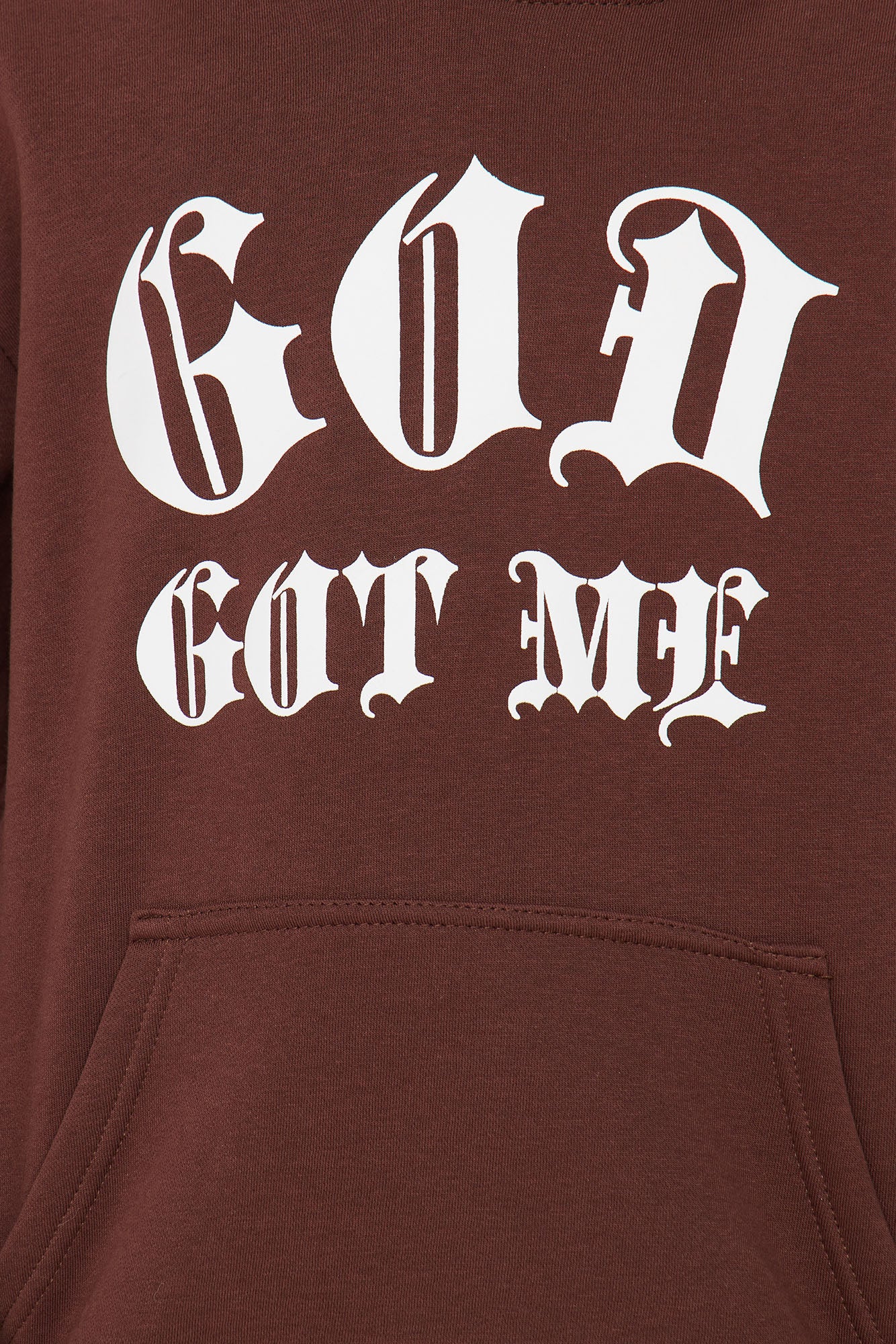 Mini God Got Me Hoodie - Brown