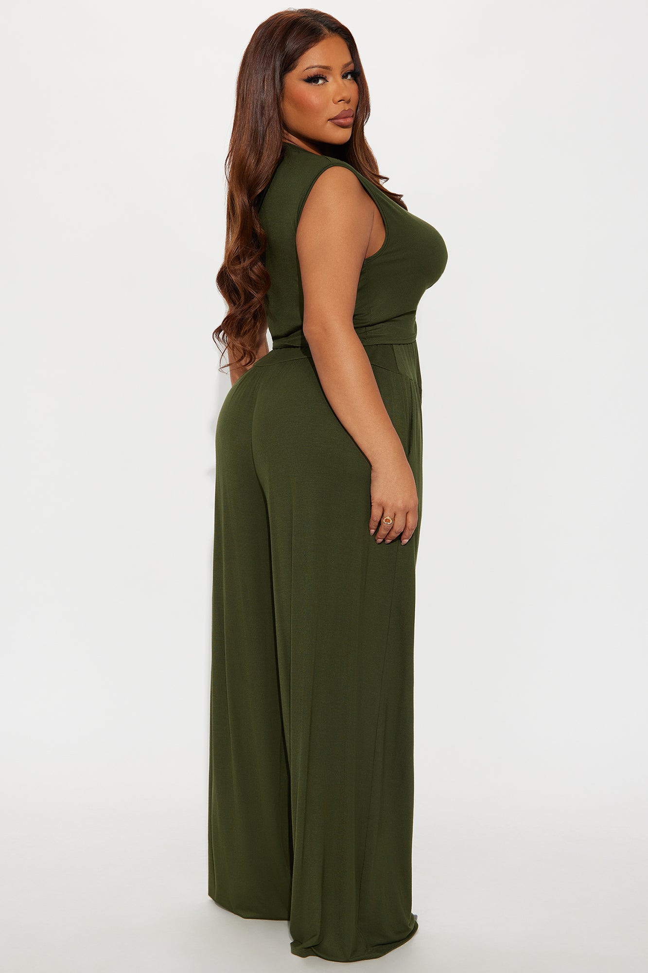 Charlotte Rayon Pant Set - Olive