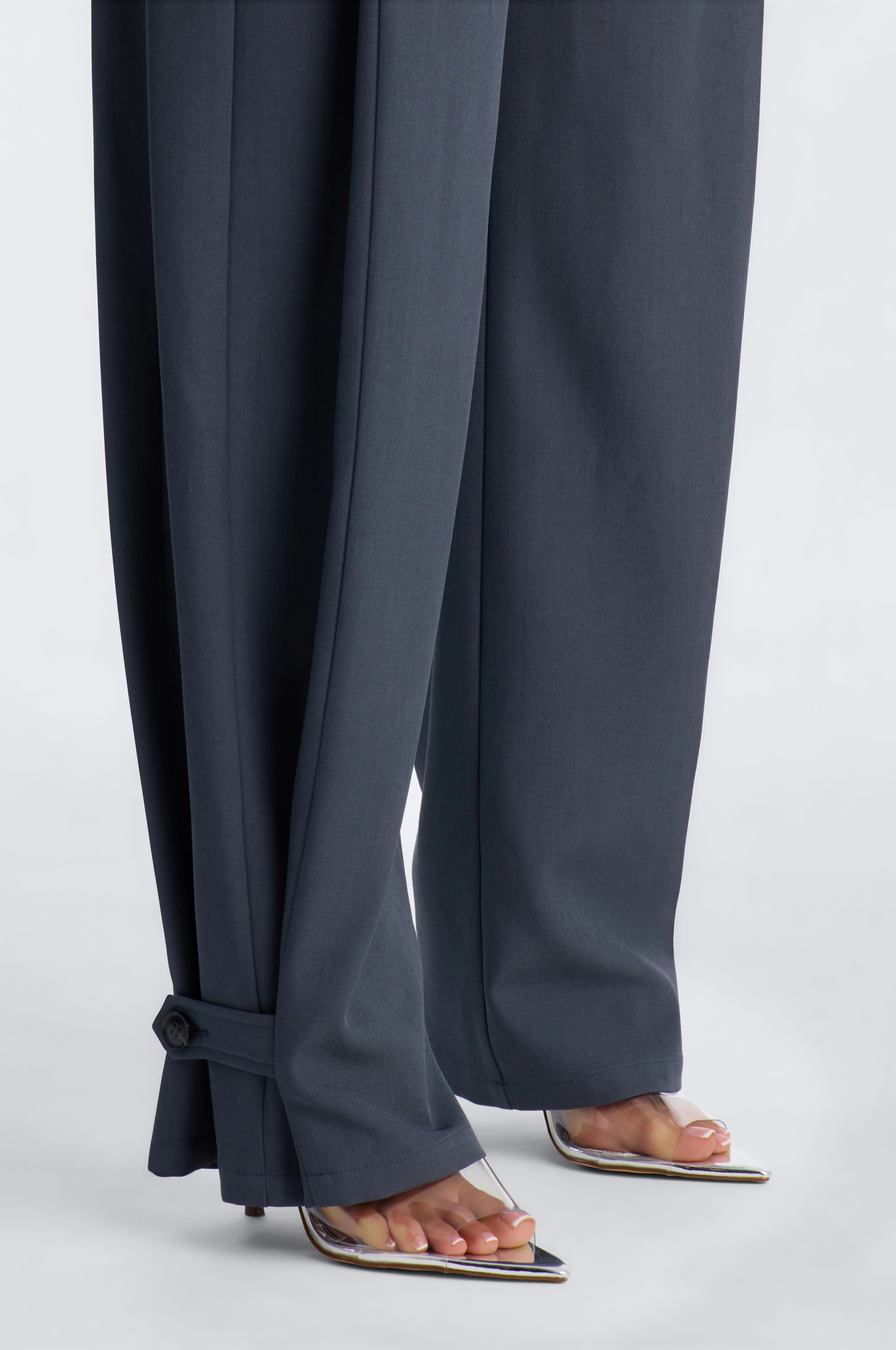 Hold It Down Balloon Pant Set - Charcoal