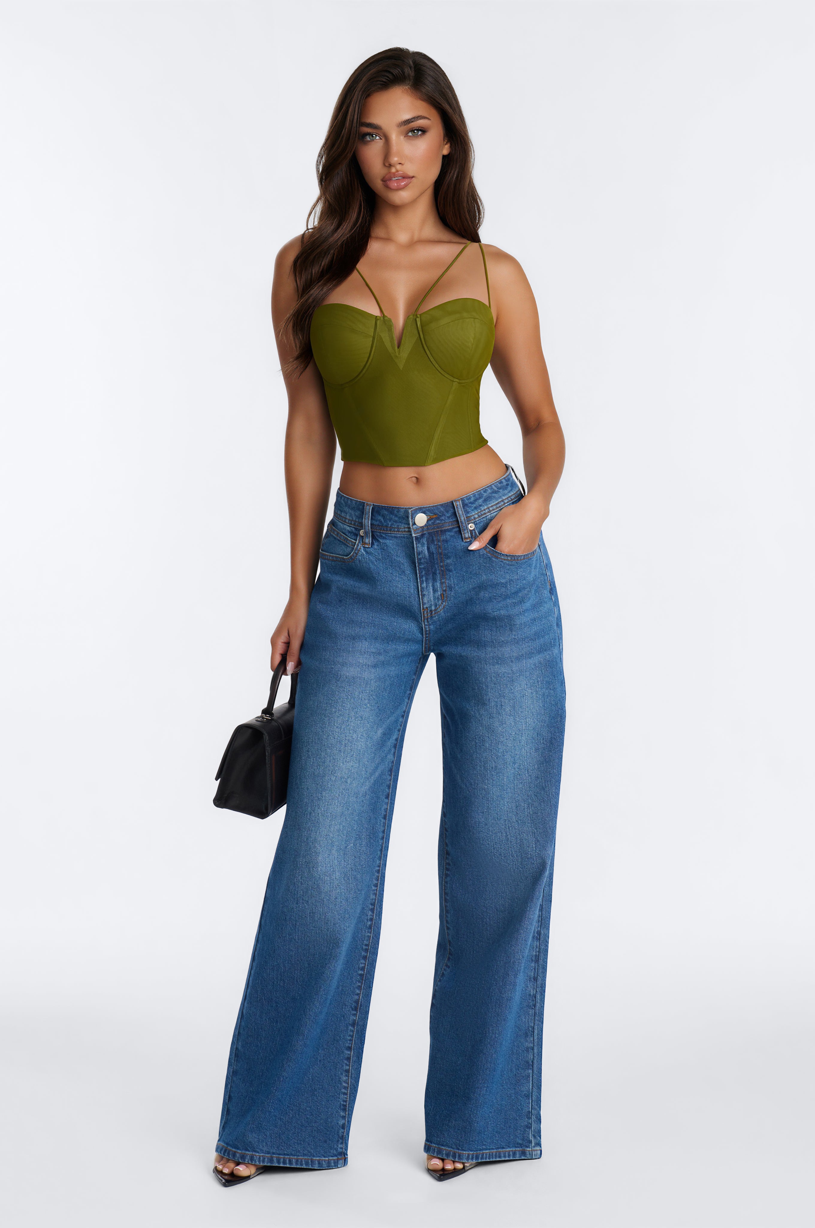 Sara Corset Top - Olive