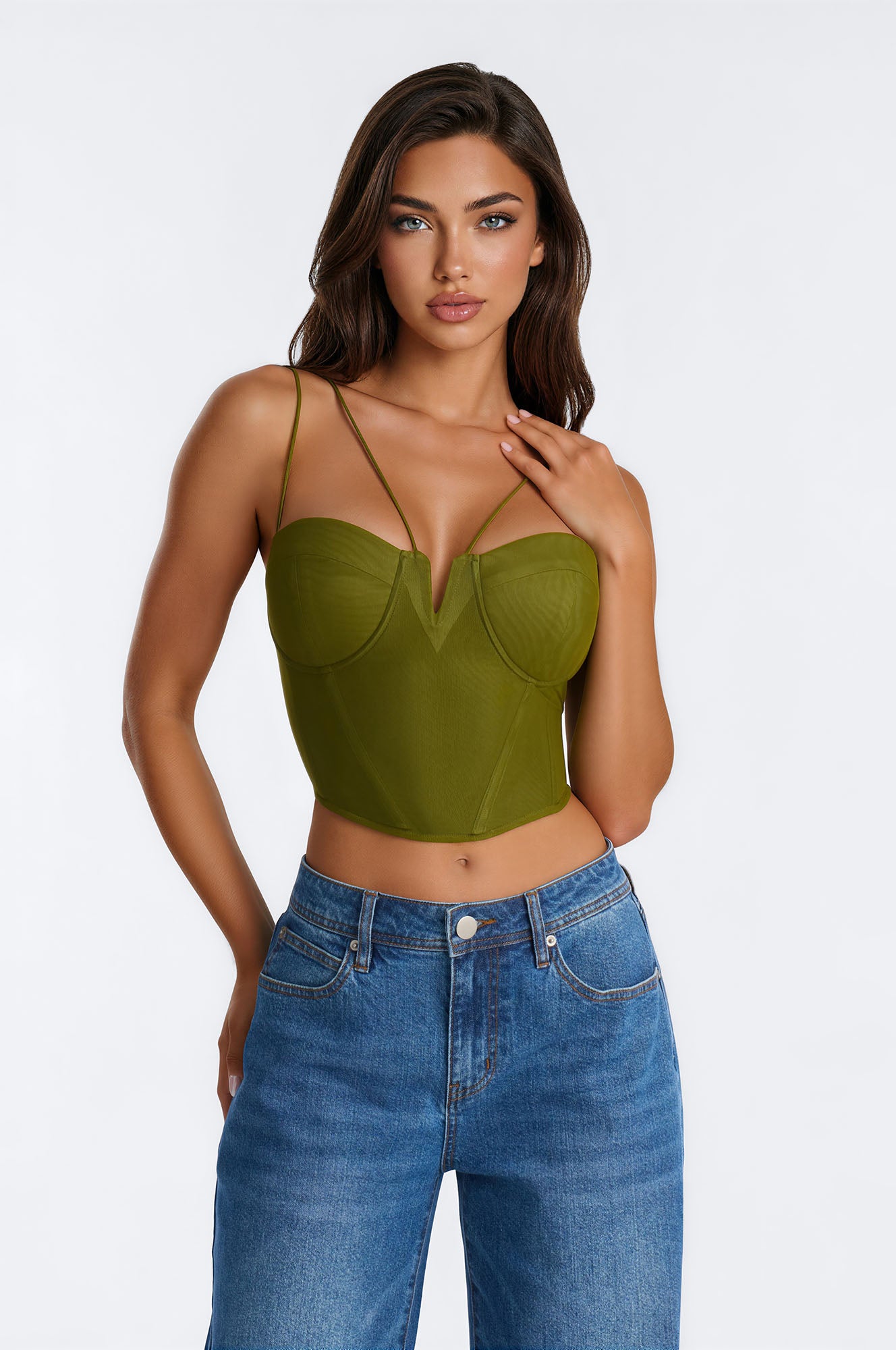 Sara Corset Top - Olive