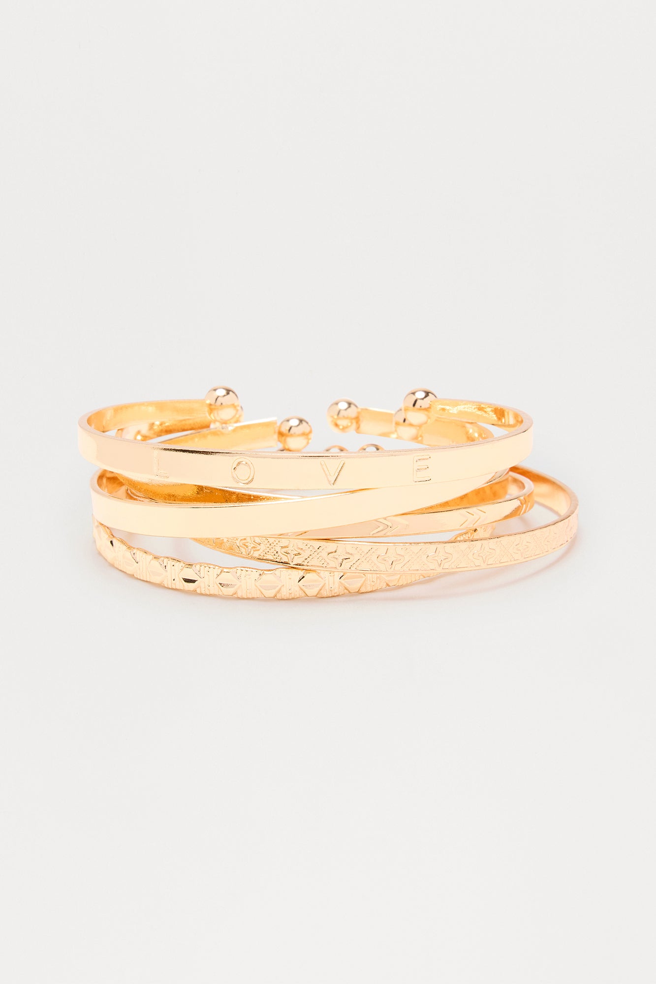 Anything For Love 6 Piece Bangle Set - Gold