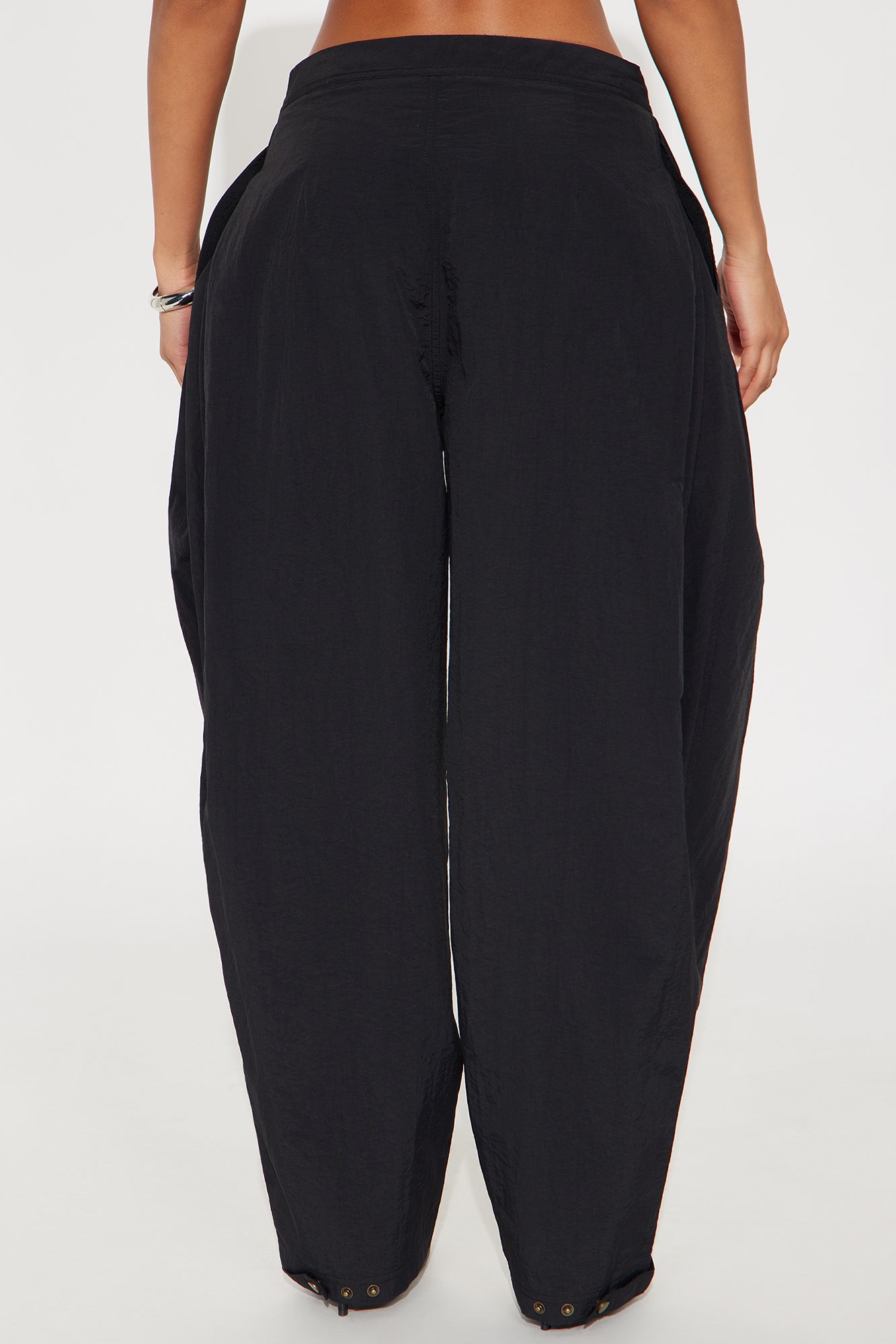 Nylon Windbreaker Pant - Black