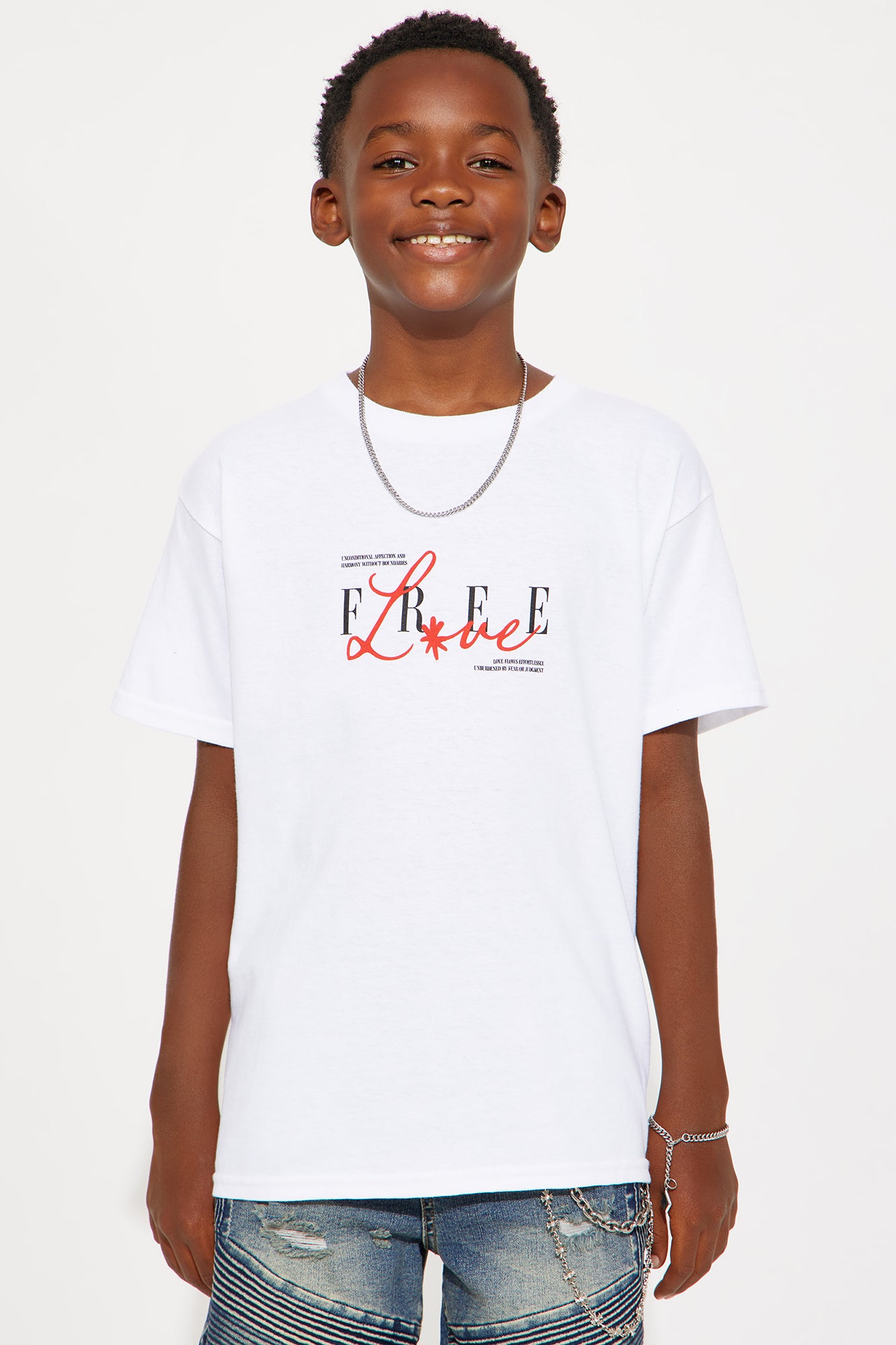 Mini Free Love Dove Short Sleeve Tee - White