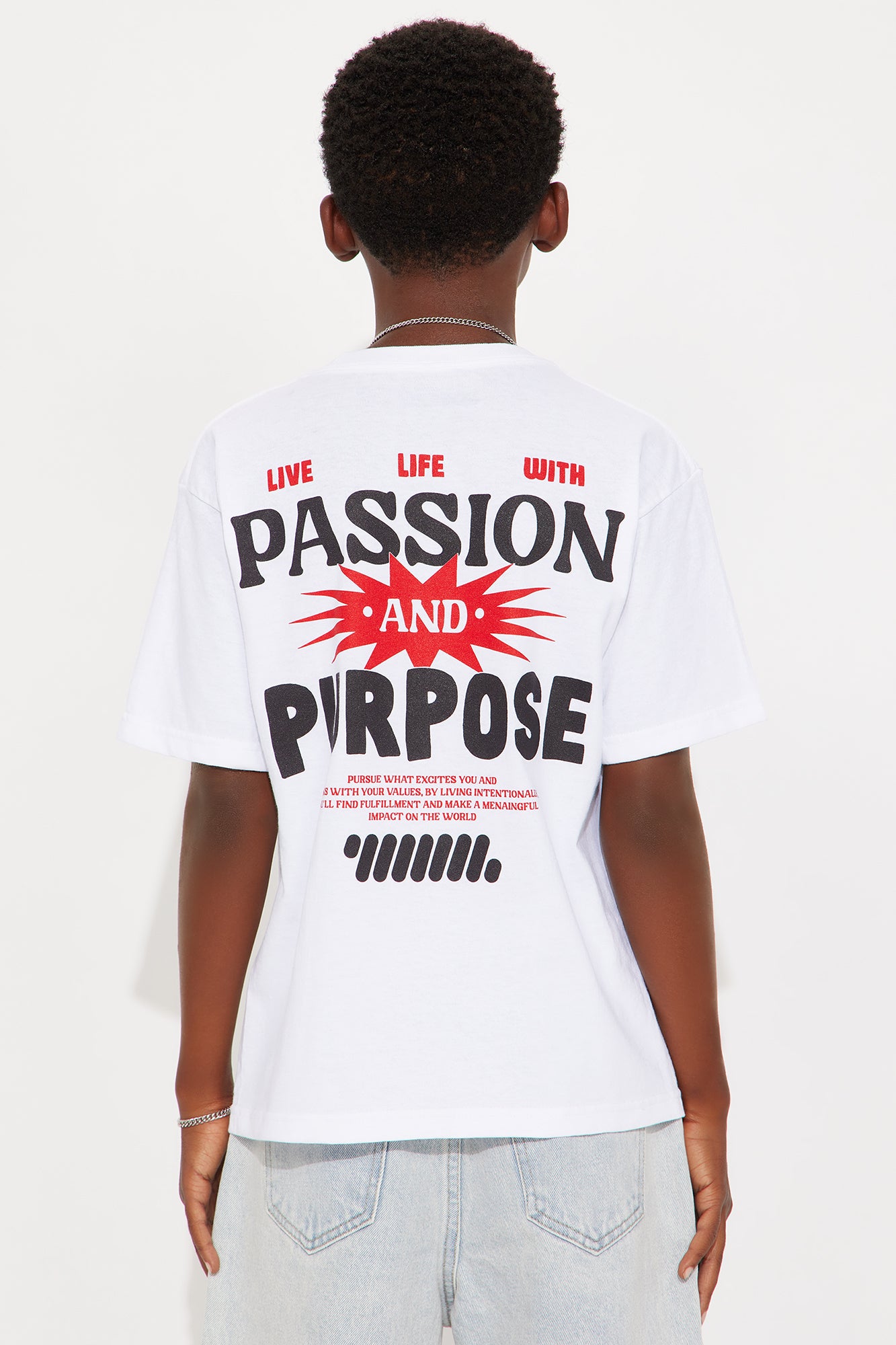 Mini Passion And Purpose Short Sleeve Front/Back Tee - White