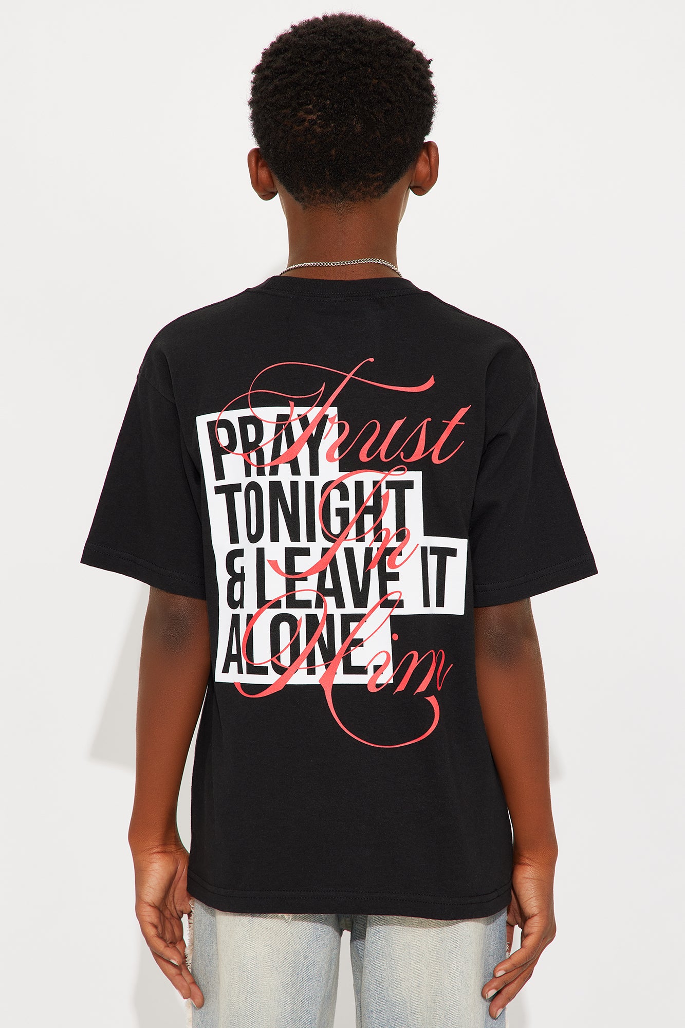Mini Short Sleeve Pray Tonight & Leave It Alone Tshirt - Black
