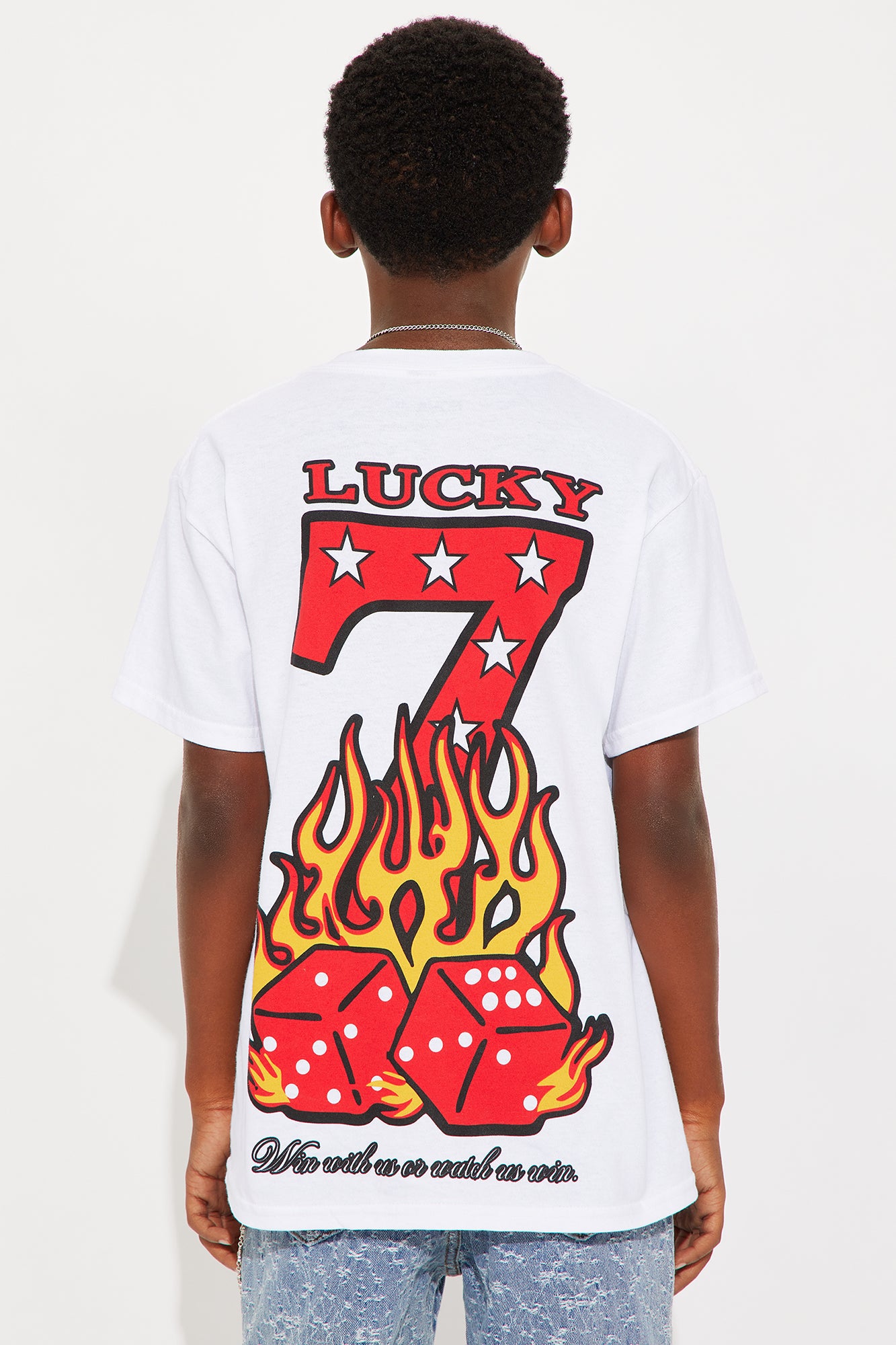 Mini Lucky Dice 777 Short Sleeve Tee - White