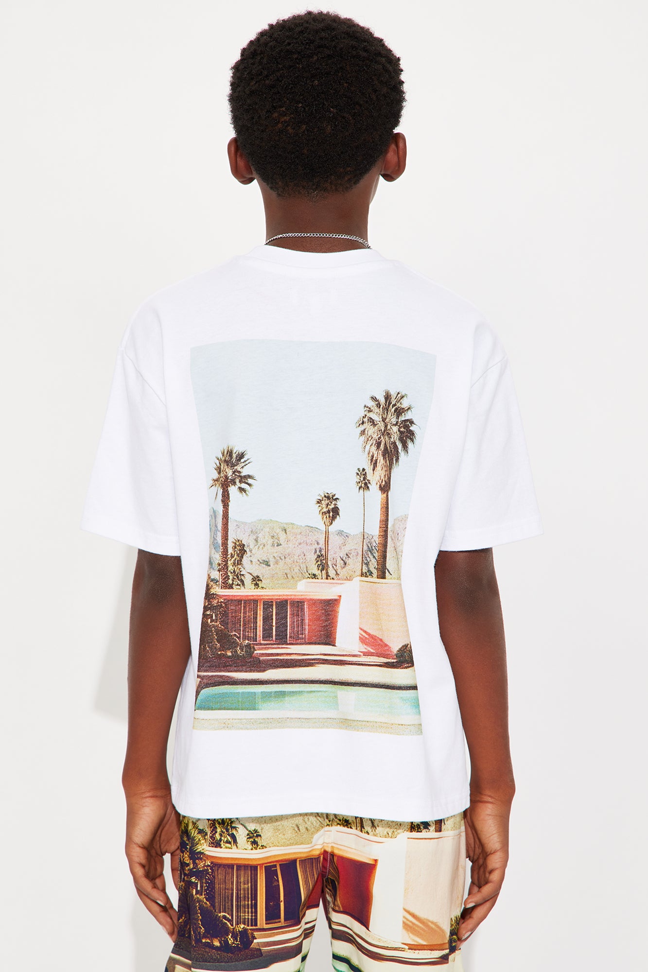 Mini Chateau Photoreal Short Sleeve Tee - White/combo