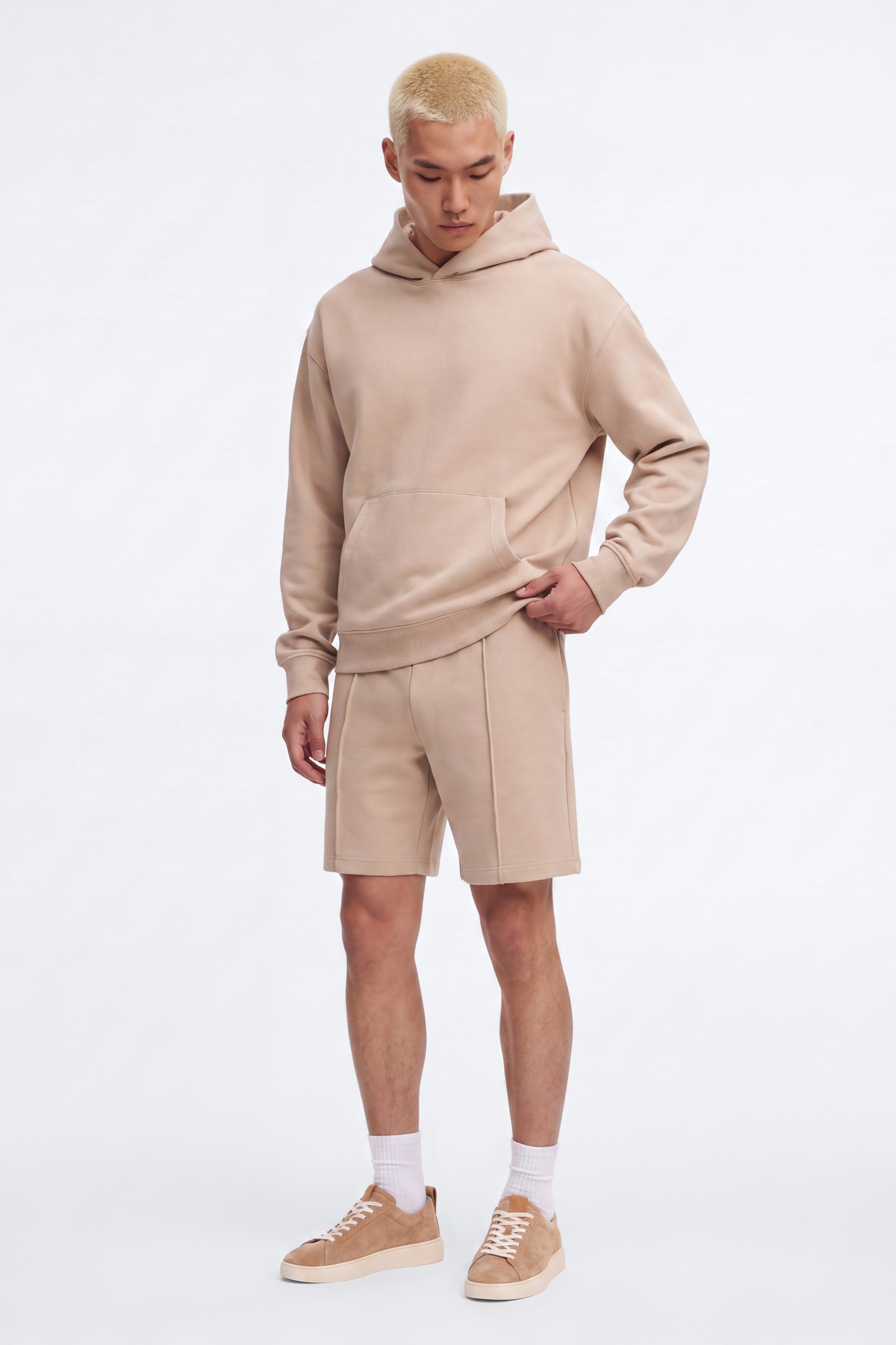 Structured Fleece Hoodie - Tan