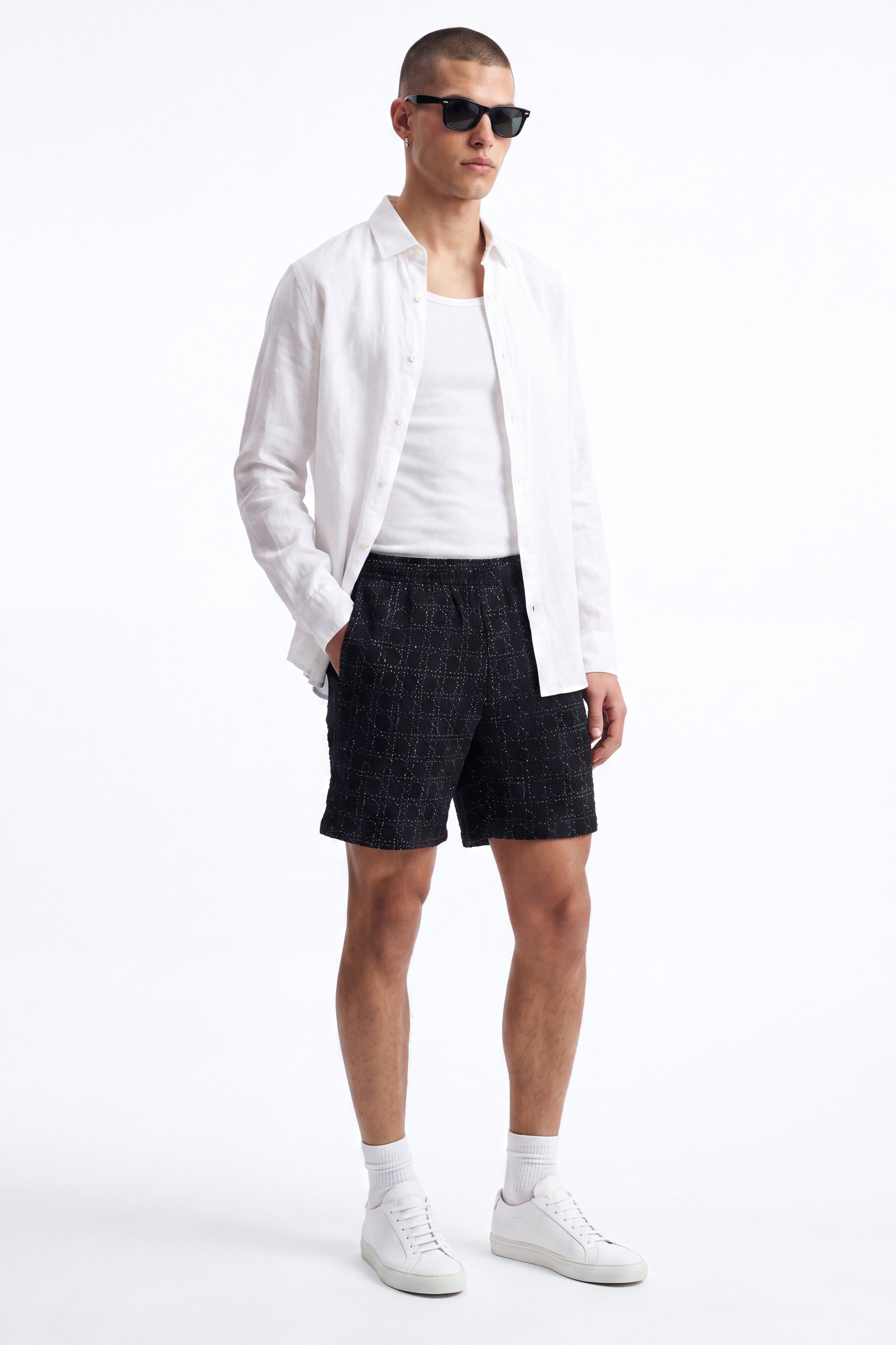 Static Textured Relaxed Short - Black