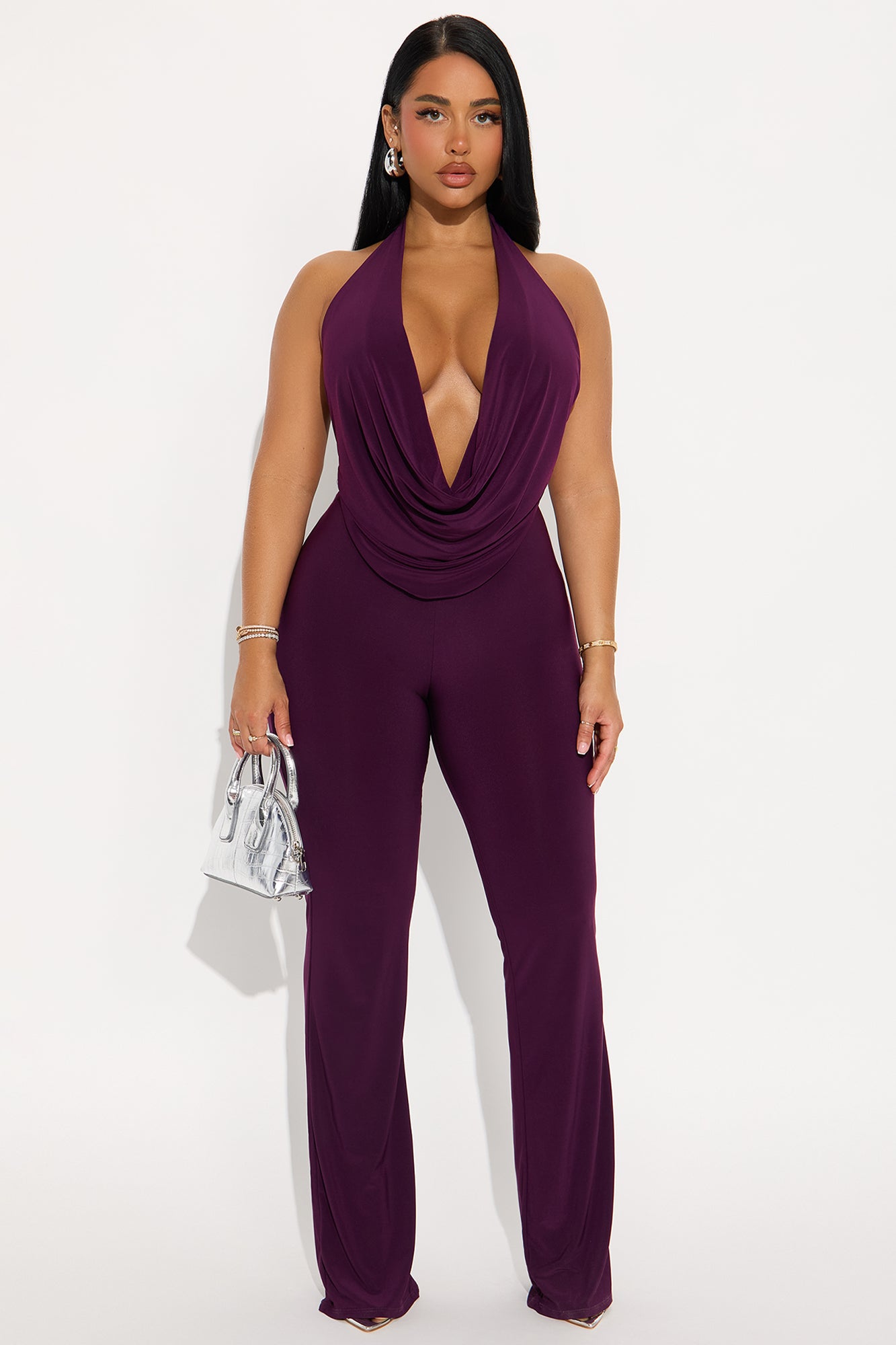 Julia Halter Flare Leg Jumpsuit - Plum