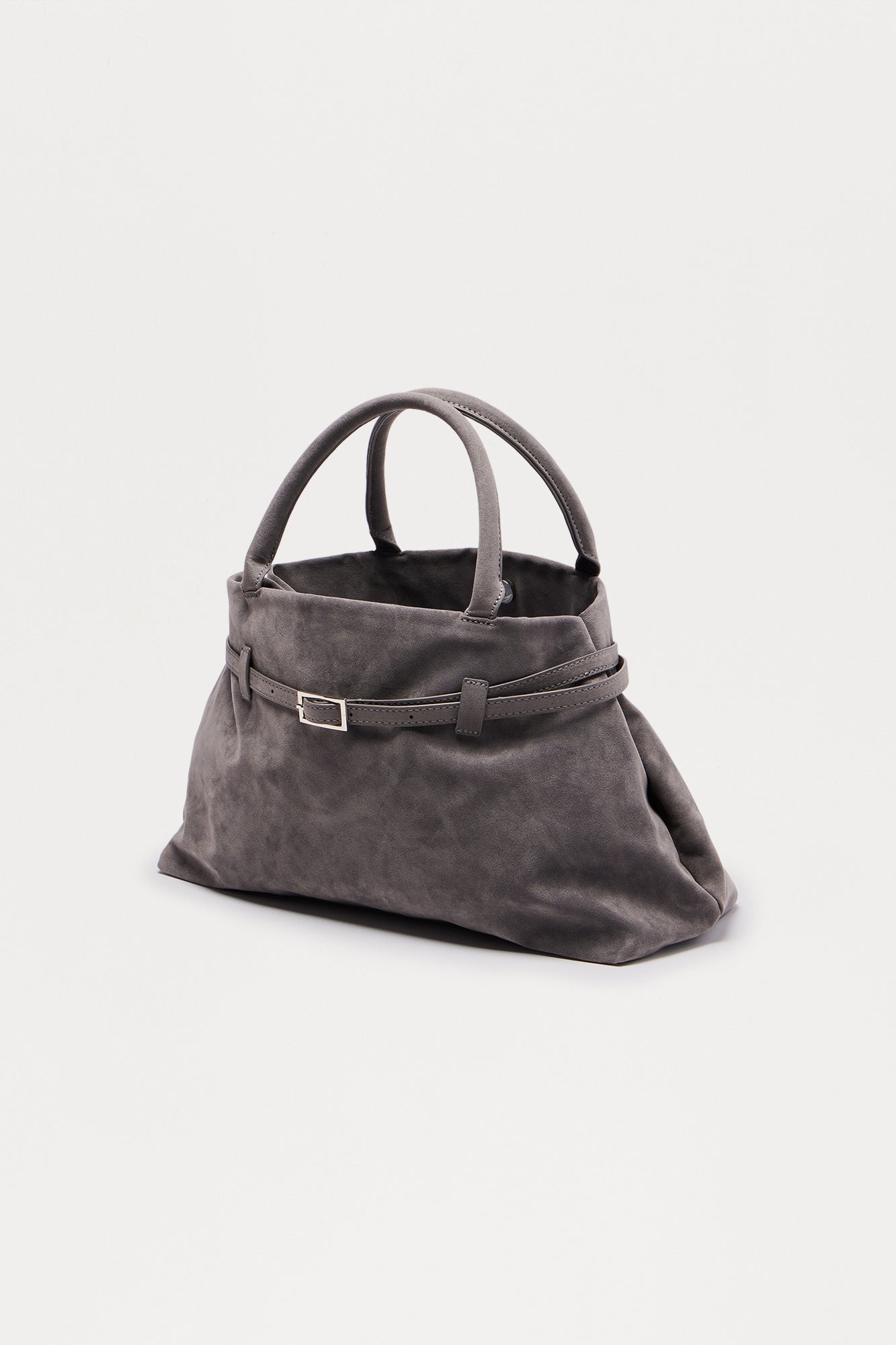 Consider This Faux Suede Shoulder Bag - Grey
