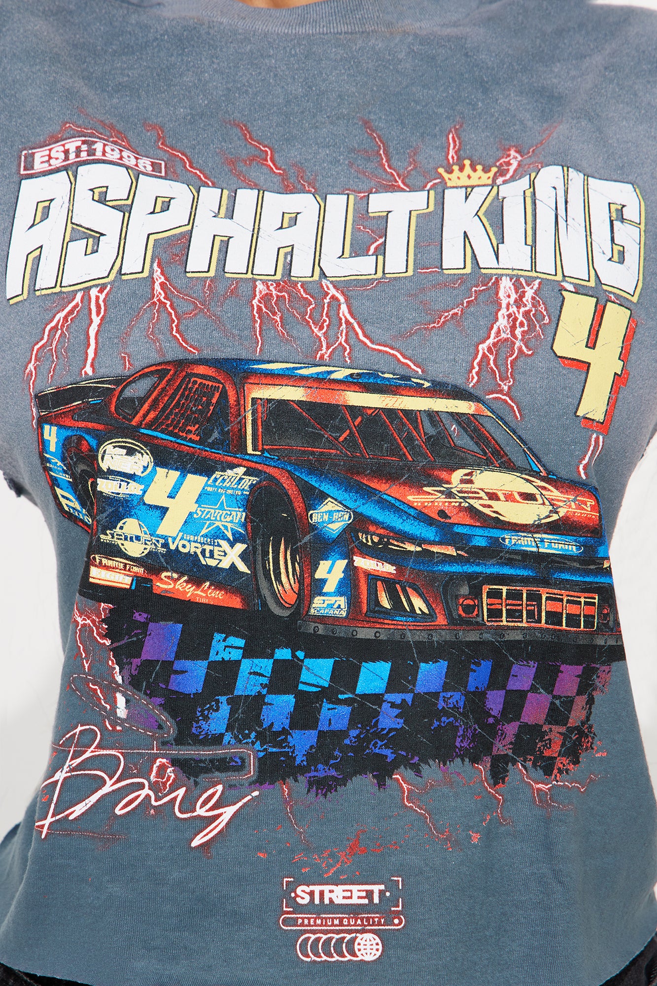Asphalt King 4 Washed Muscle Tee - Charcoal