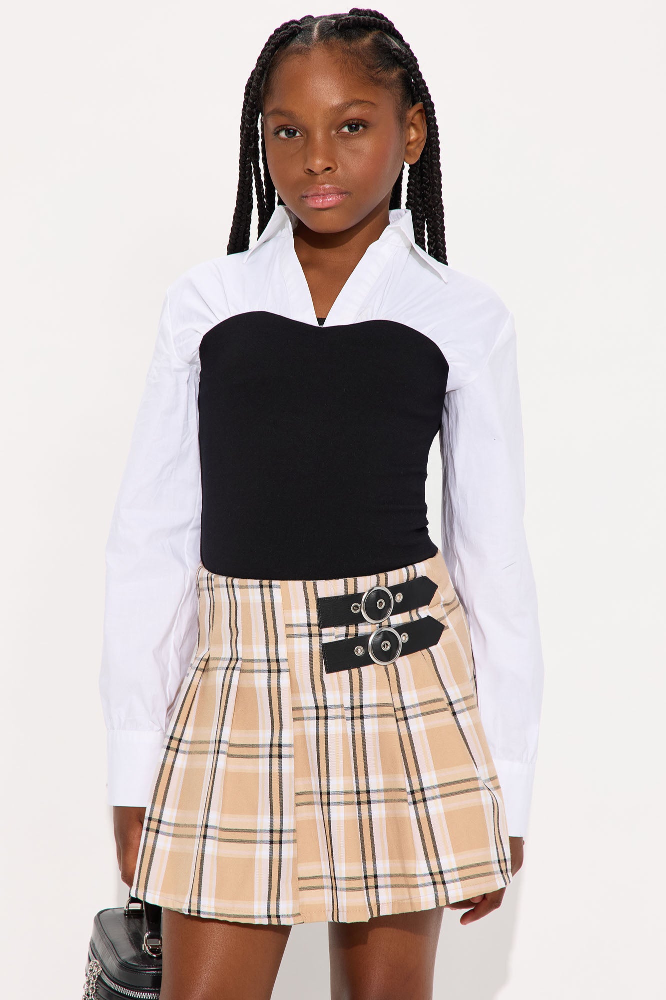 Mini Mixing Things Up Top - Black/White