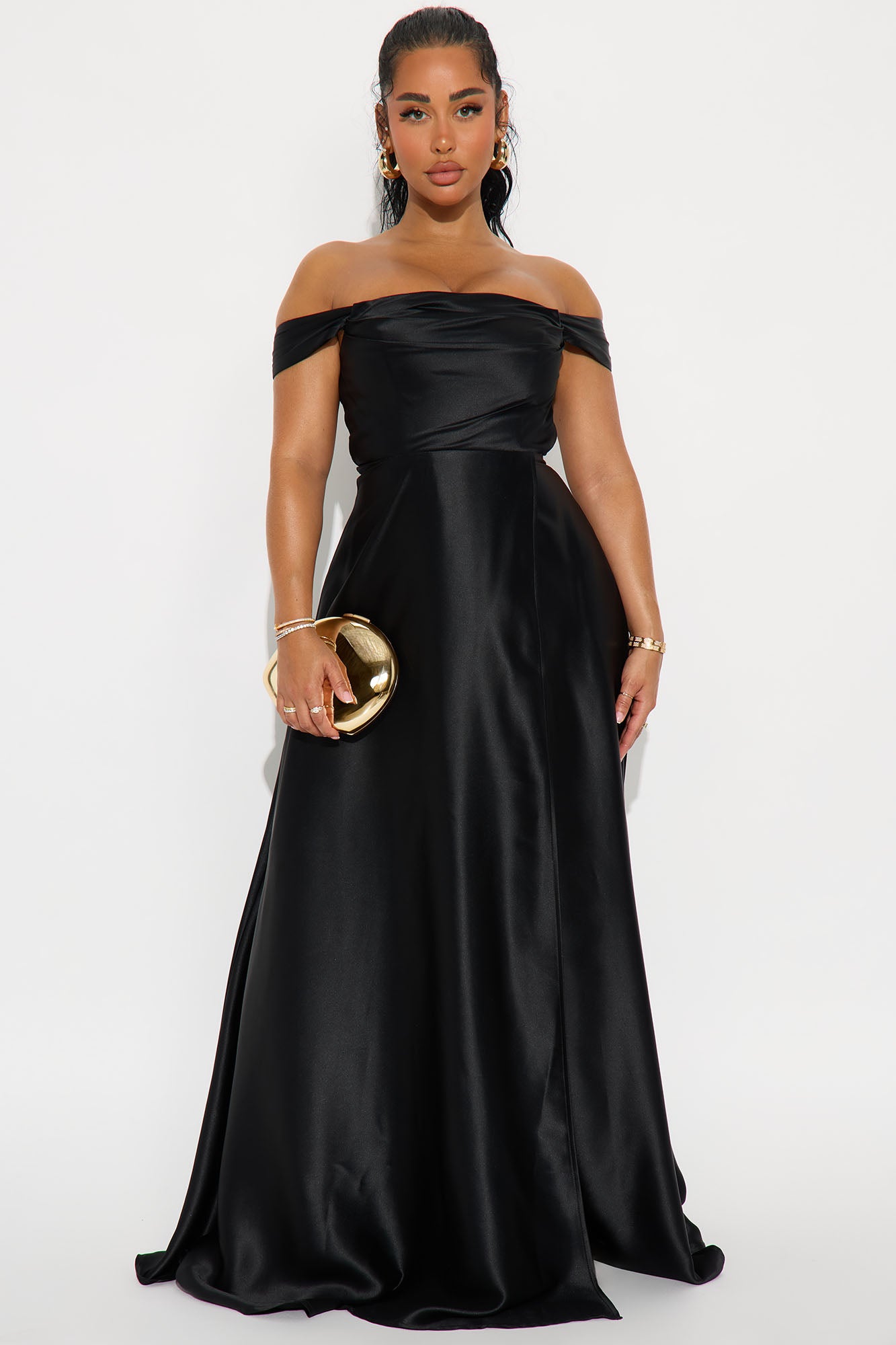 Rosalee Satin Gown - Black