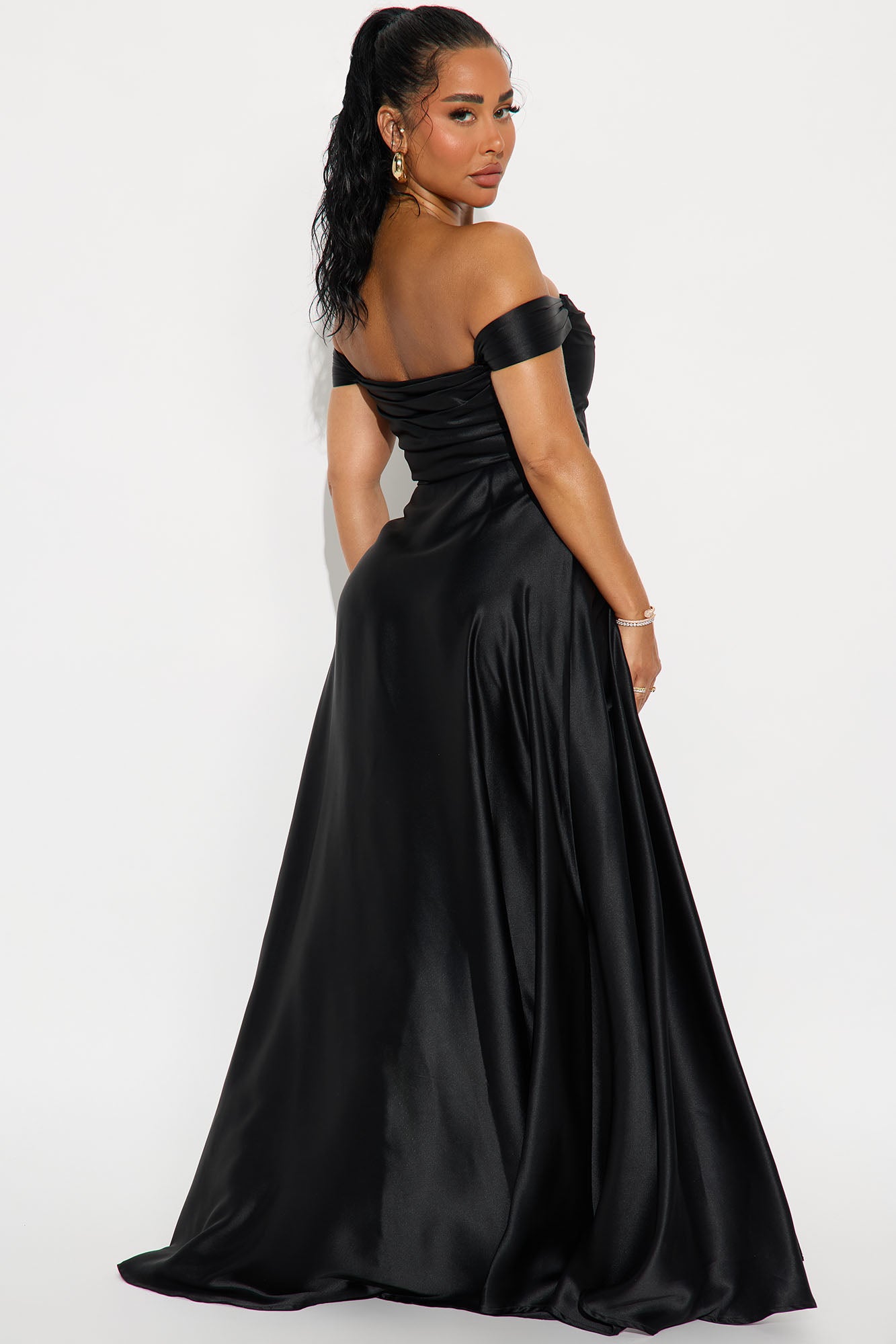 Rosalee Satin Gown - Black