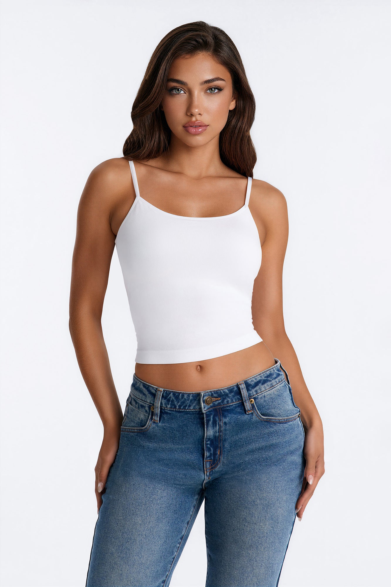 Effortless Energy Built In Bra Seamless Cami - Bright White
