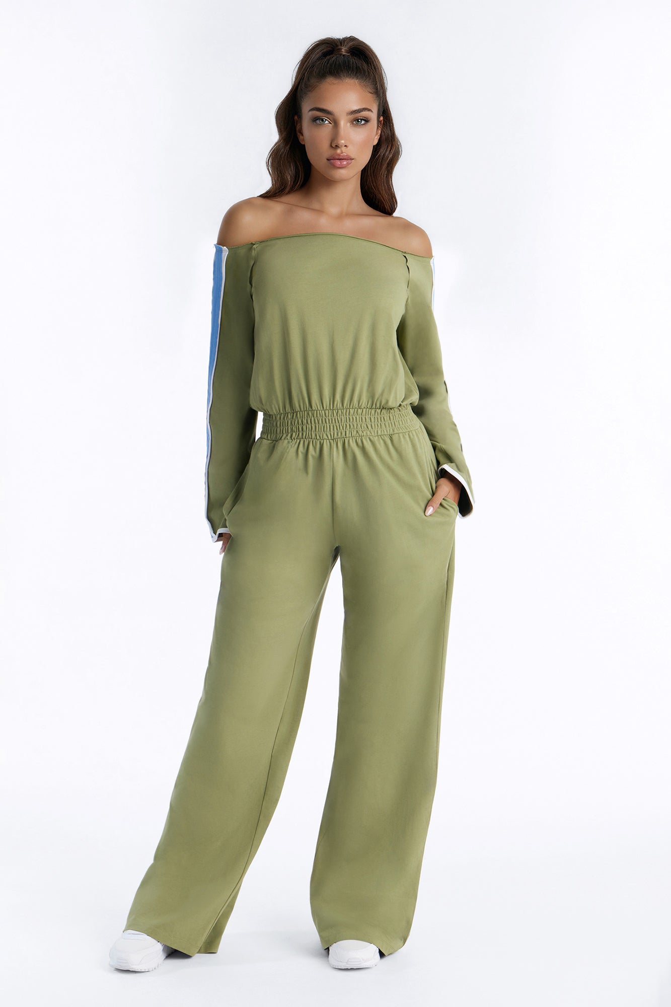 Stay Over Wide Leg Jumpsuit - Olive