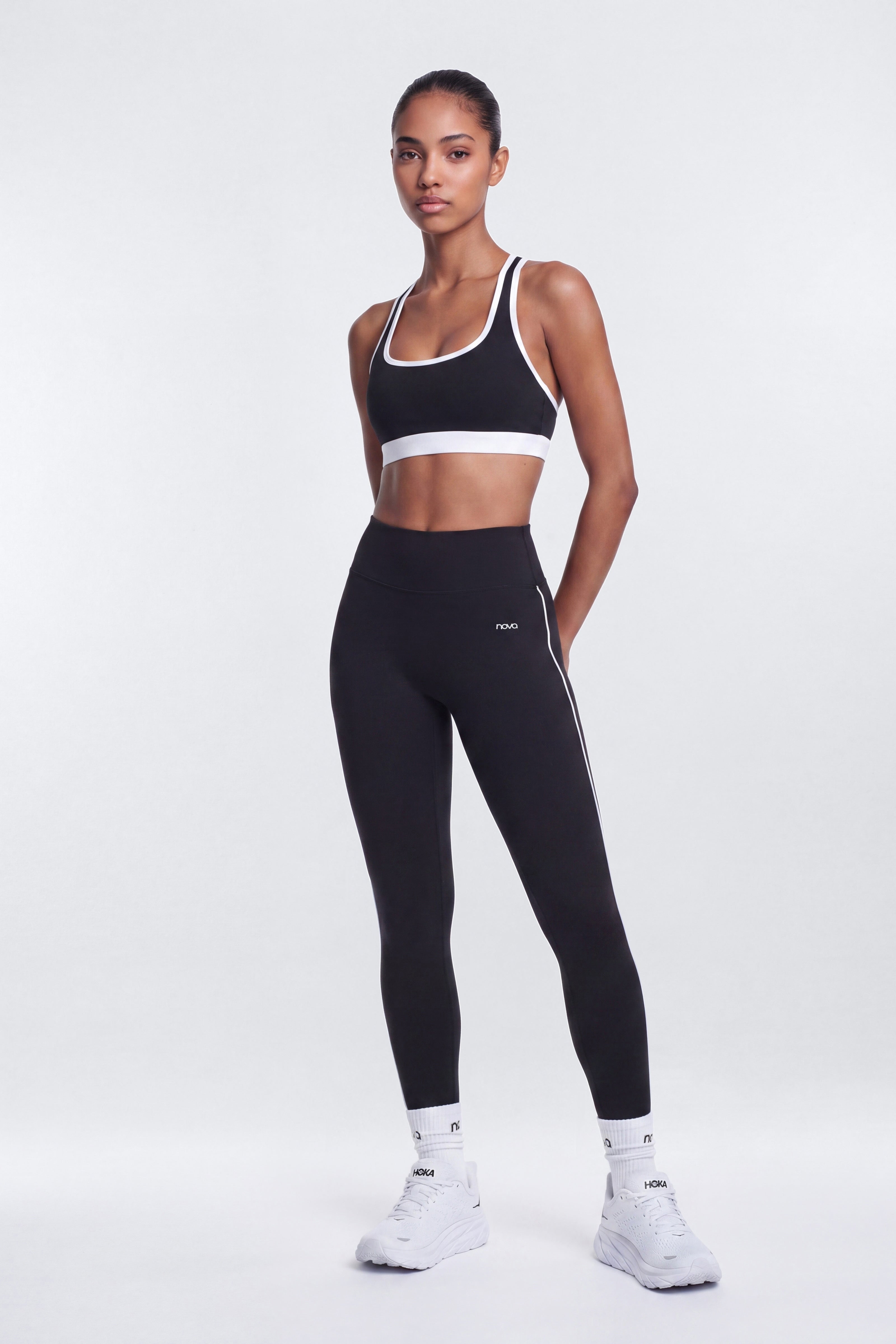 ProStretch™ 28″ Contrast Trim Legging - Black/White