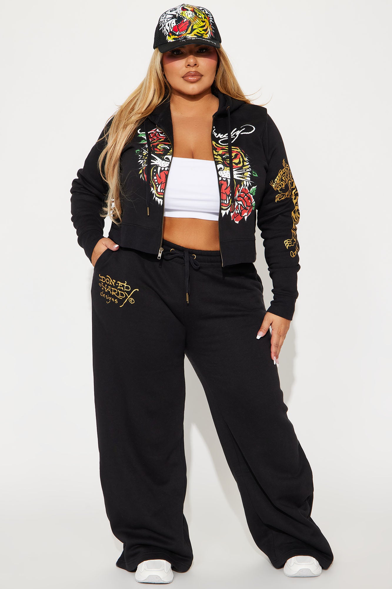 Ed Hardy Tiger Pant Set - Black