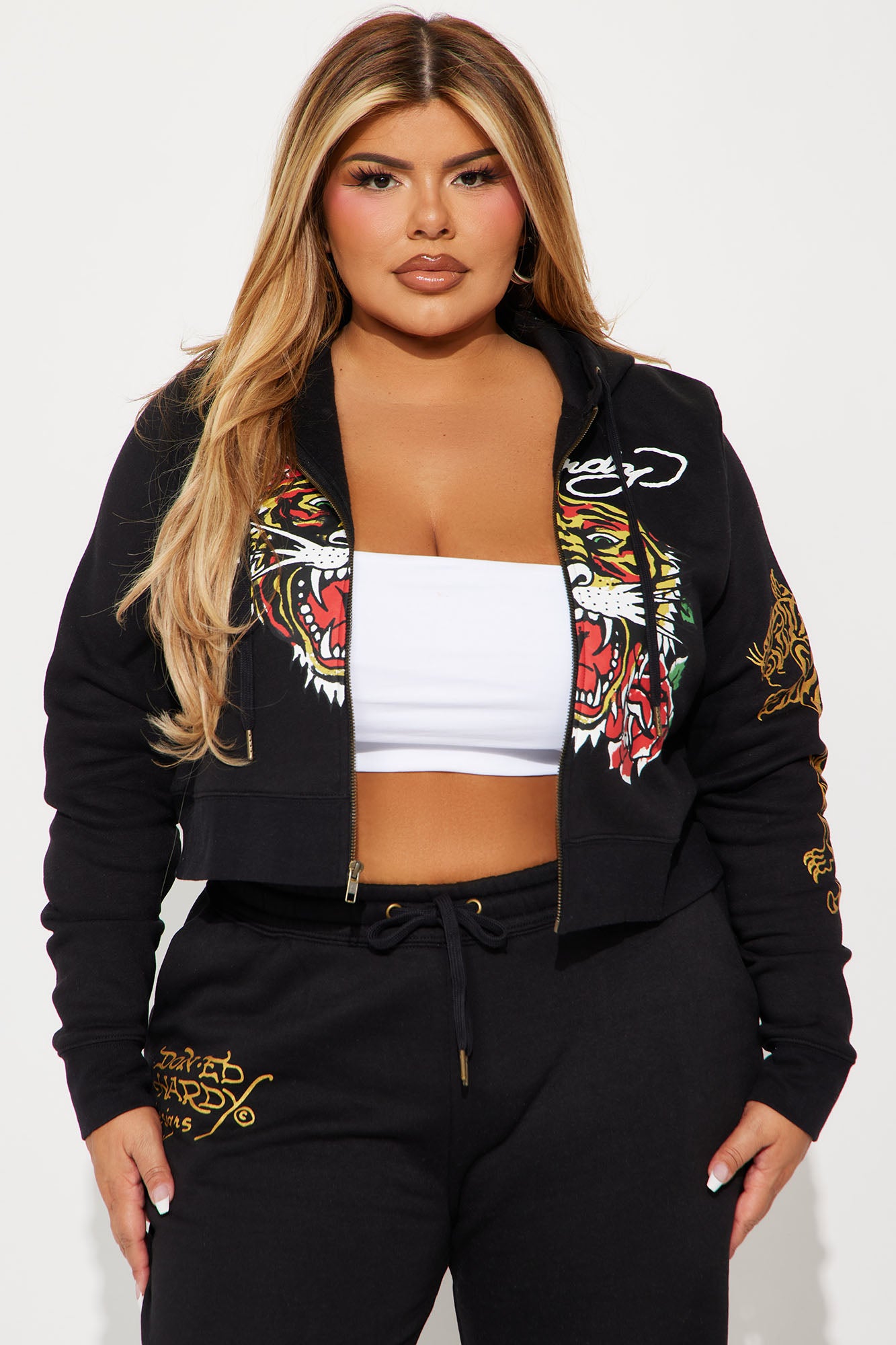 Ed Hardy Tiger Pant Set - Black