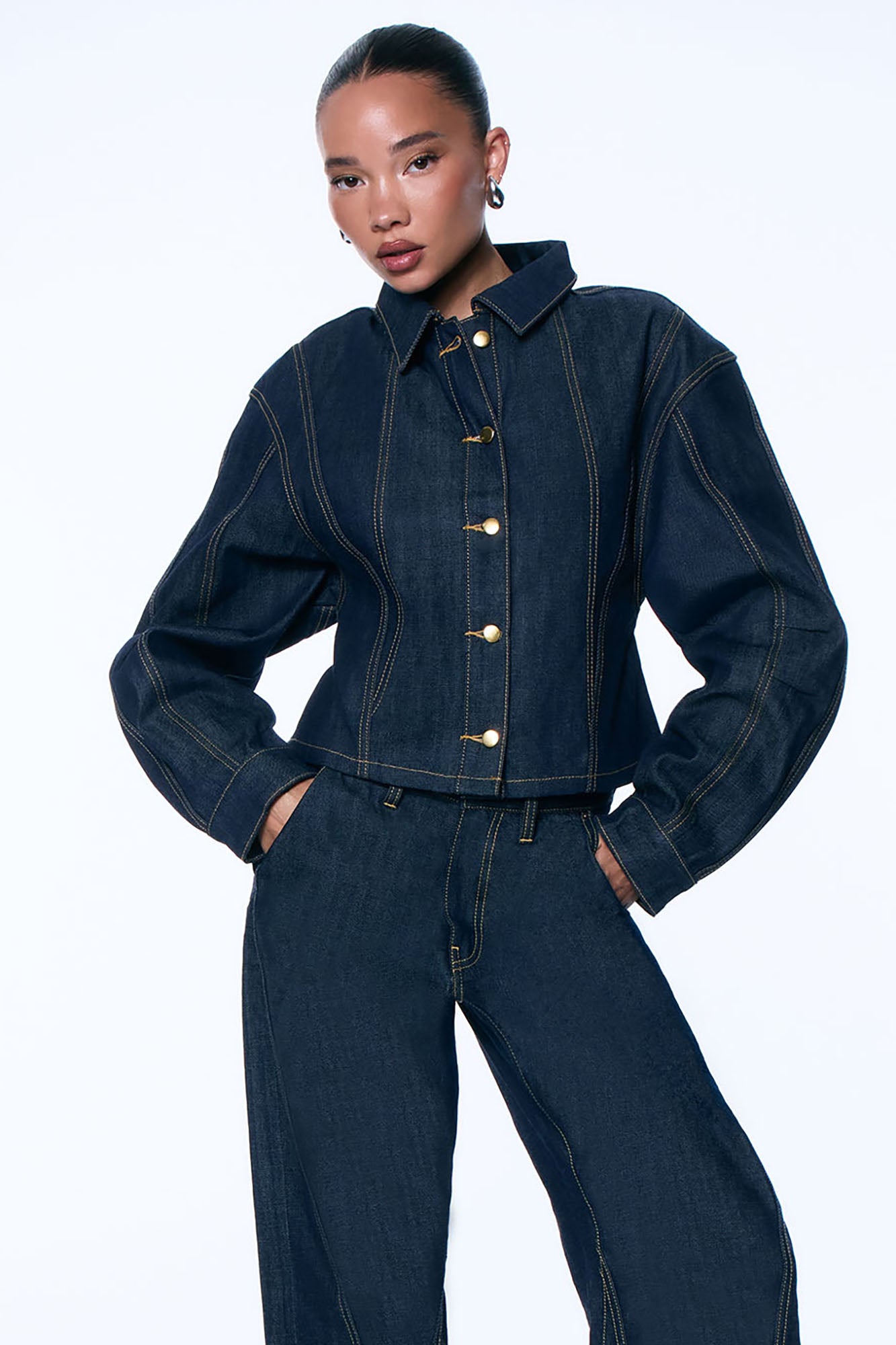 Premium Selvedge Barrel Denim Jacket - Dark Denim