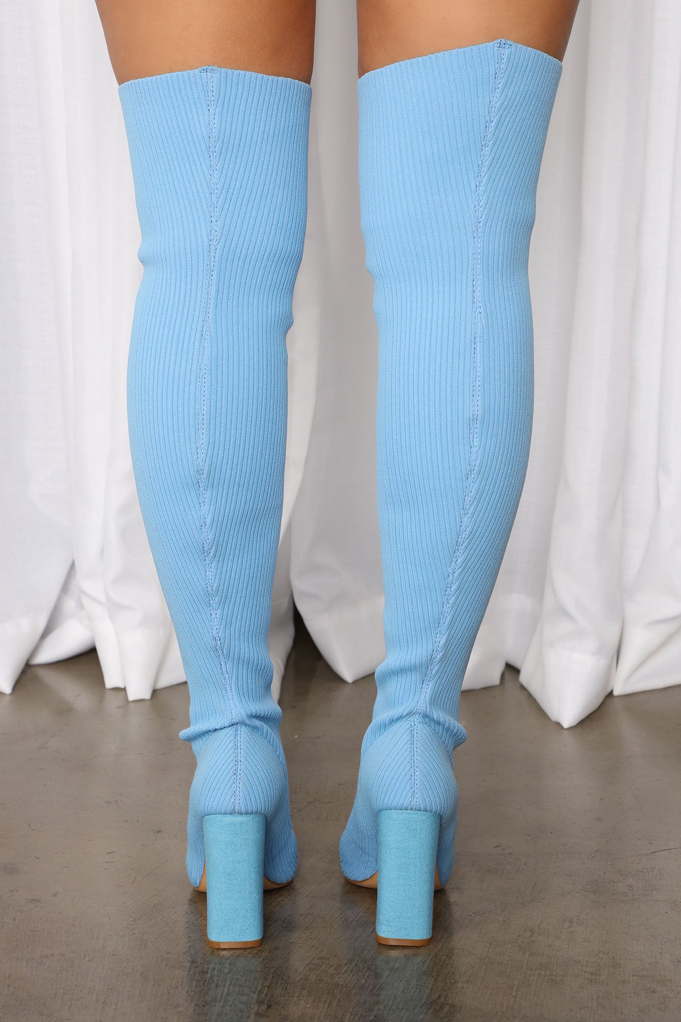 Show Stealer Over The Knee Boots - Blue
