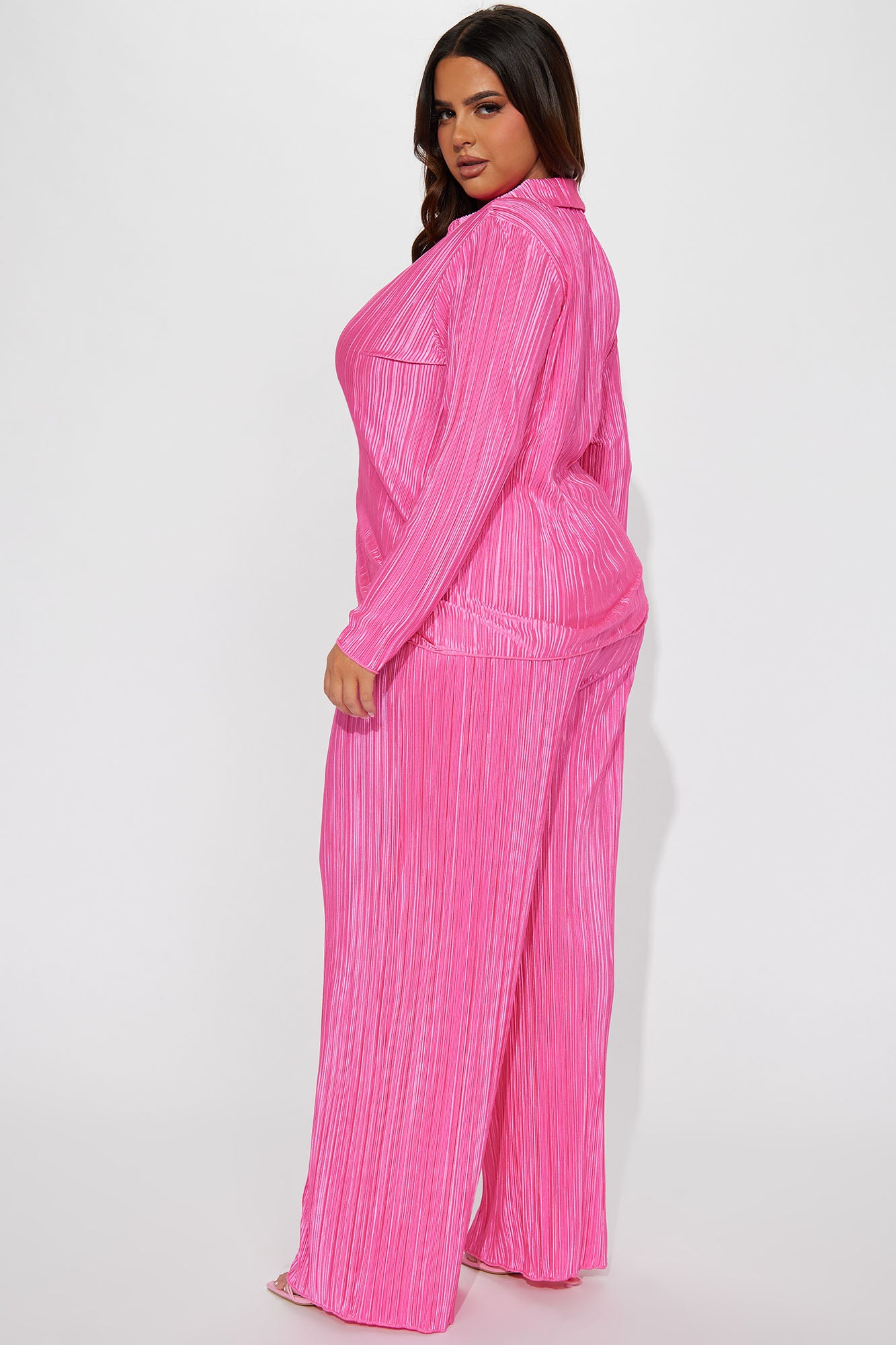 If It Plisse You Pant Set - Pink
