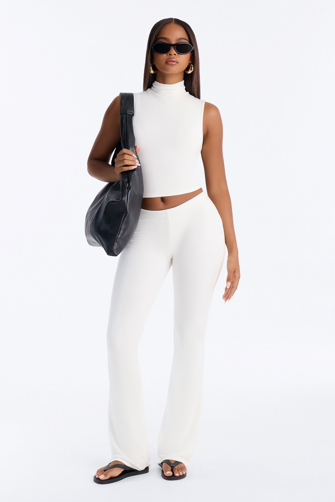 Candice Premium Modal Pant Set - White