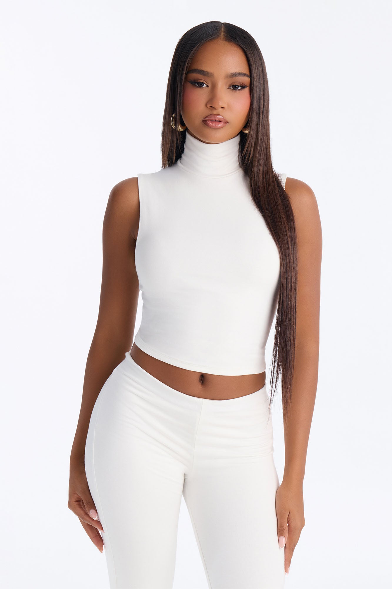 Candice Premium Modal Pant Set - White
