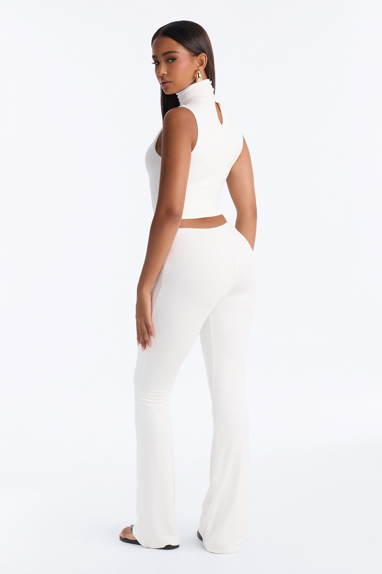 Candice Premium Modal Pant Set - White