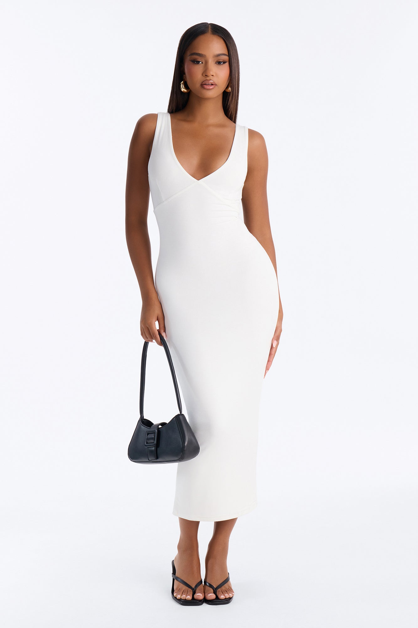 Jordan Premium Modal Midi Dress - White