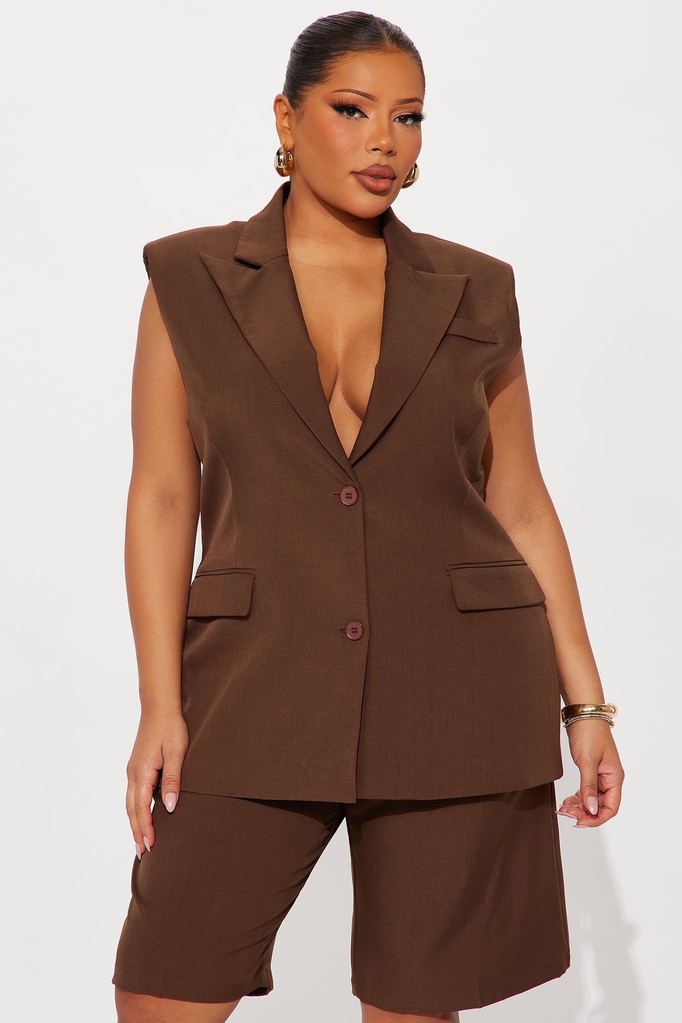 Out Of Office Bermuda Short Set - Brown