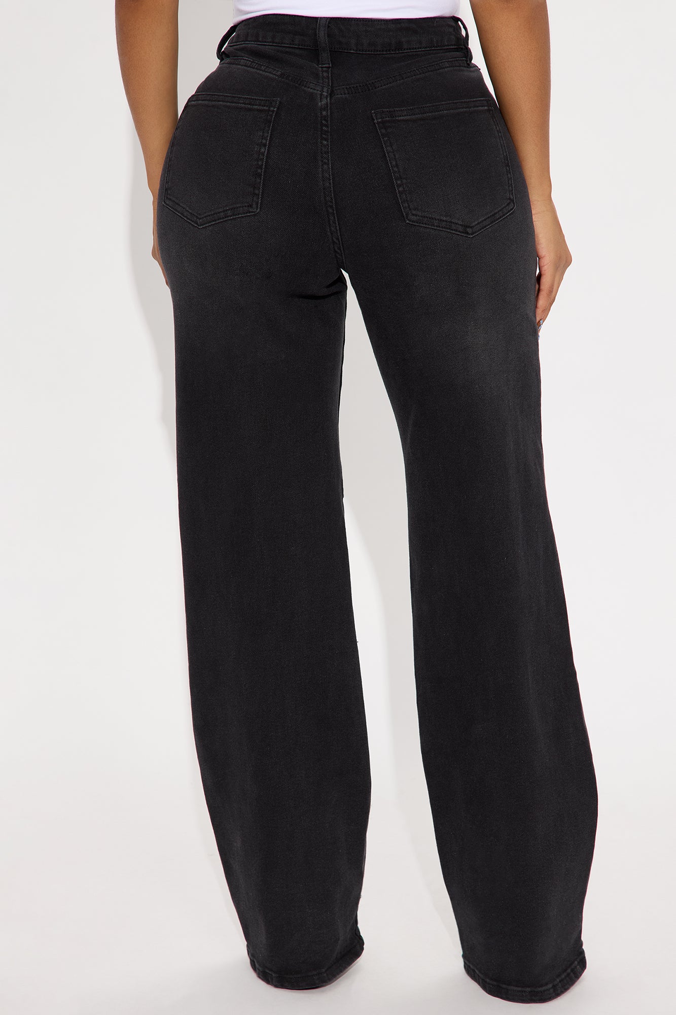 No Pretending Seamed Straight Leg Jeans - Black Wash