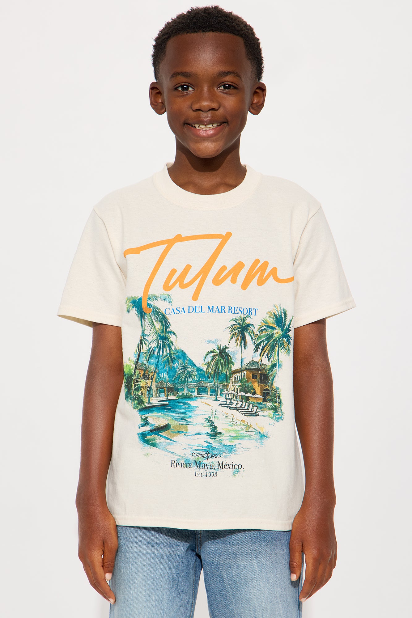 Mini Tulum Resort Oversized Short Sleeve Tee - Sand