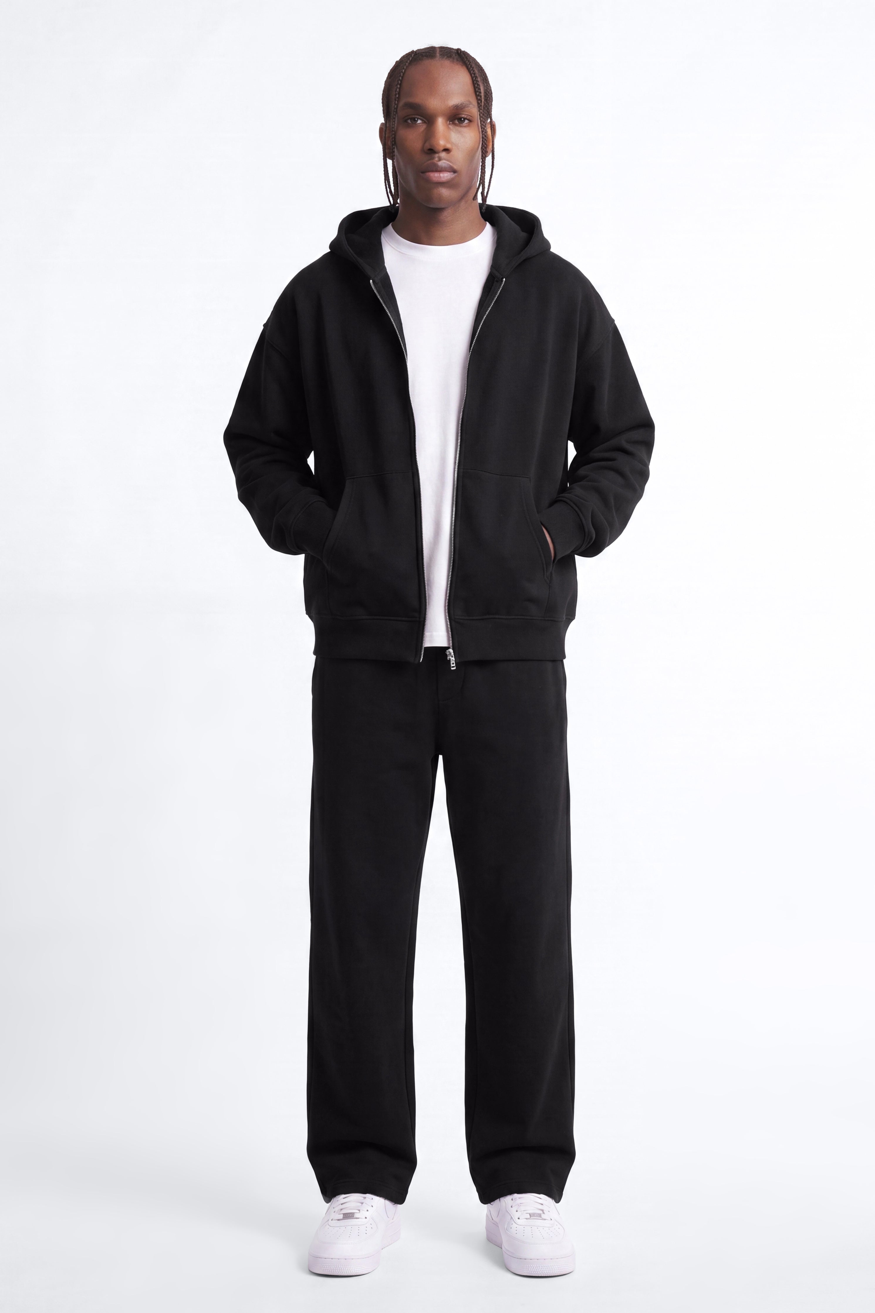410 Oversized Zip Hoodie - Black