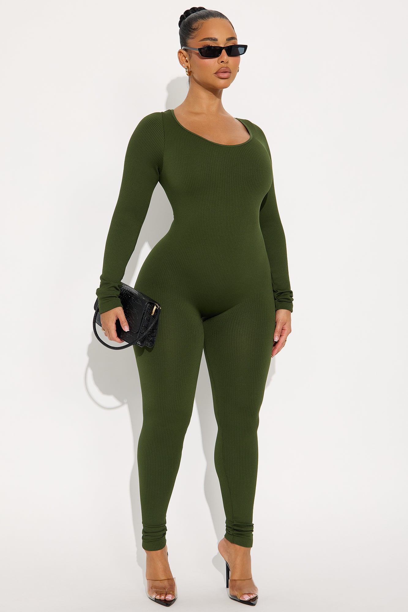 Let's Go Seamless Jumpsuit - Olive