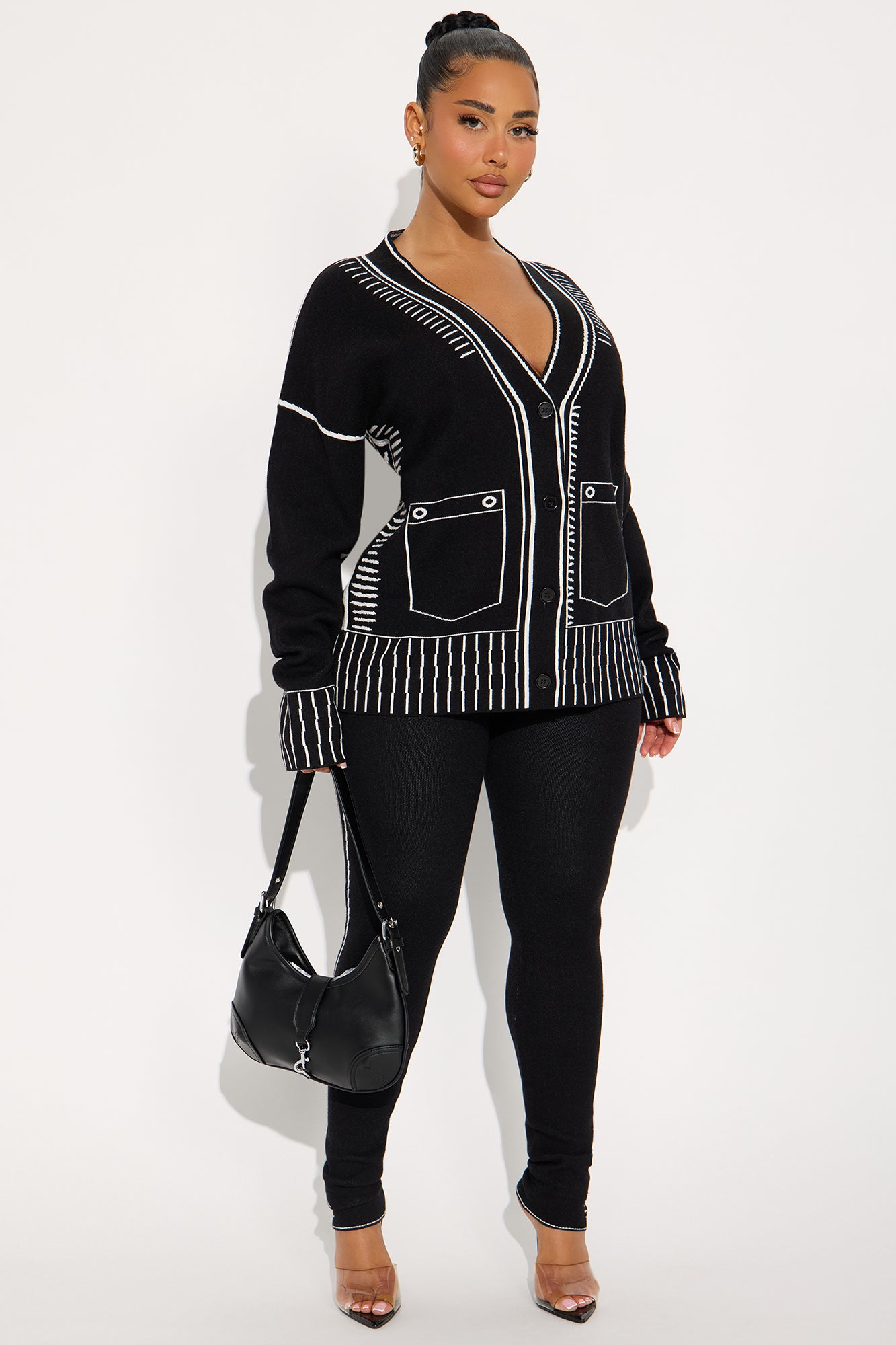 Riley Sweater Pant Set - Black/White
