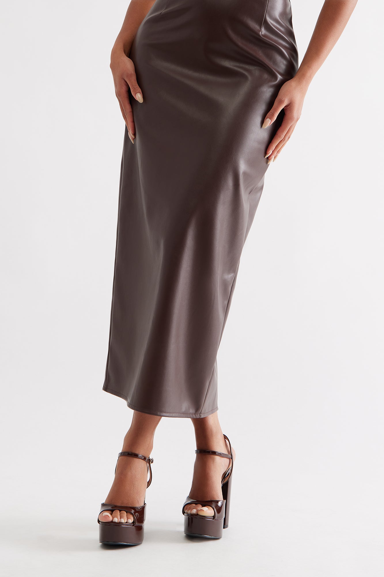 Lethia Platform Heels - Chocolate