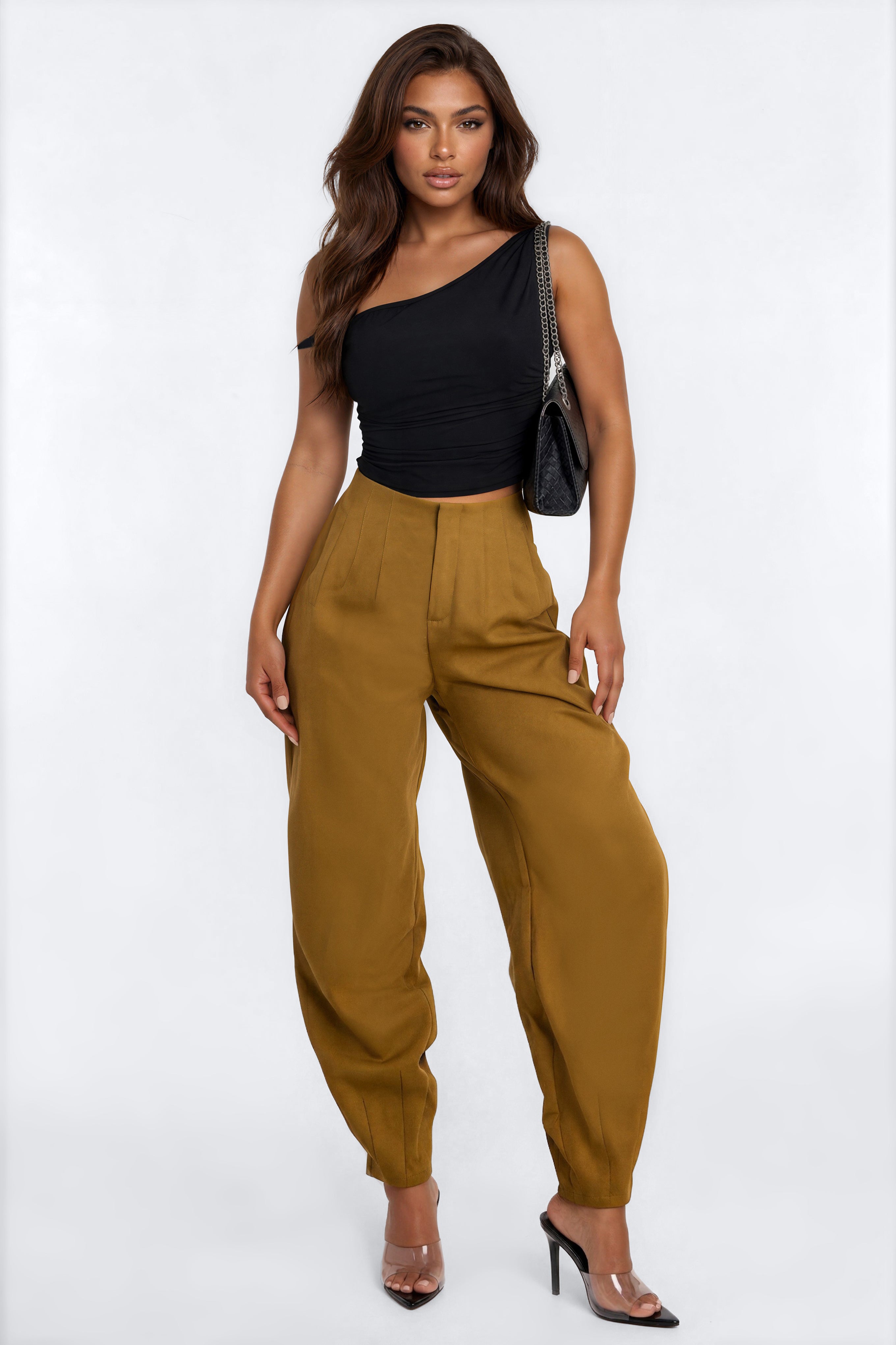 Margaret Barrel Trouser Pants 32″ - Olive