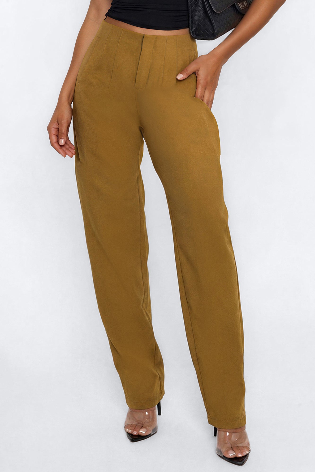 Margaret Barrel Trouser Pants 32″ - Olive