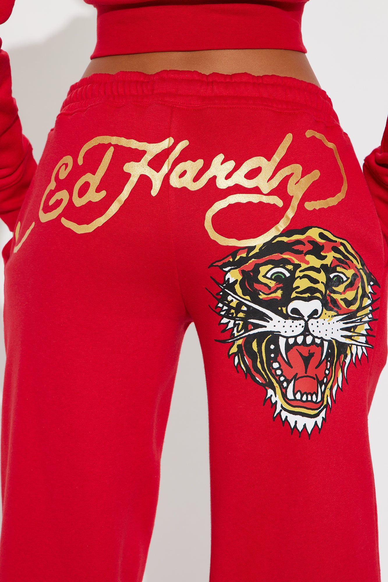 Ed Hardy Tiger Pant Set - Red