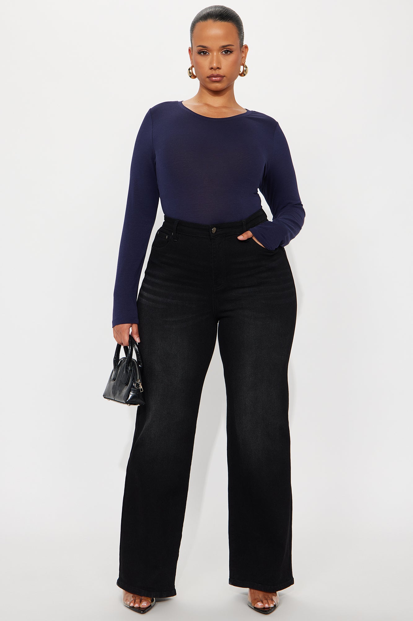 Julia Long Sleeve Top - Navy