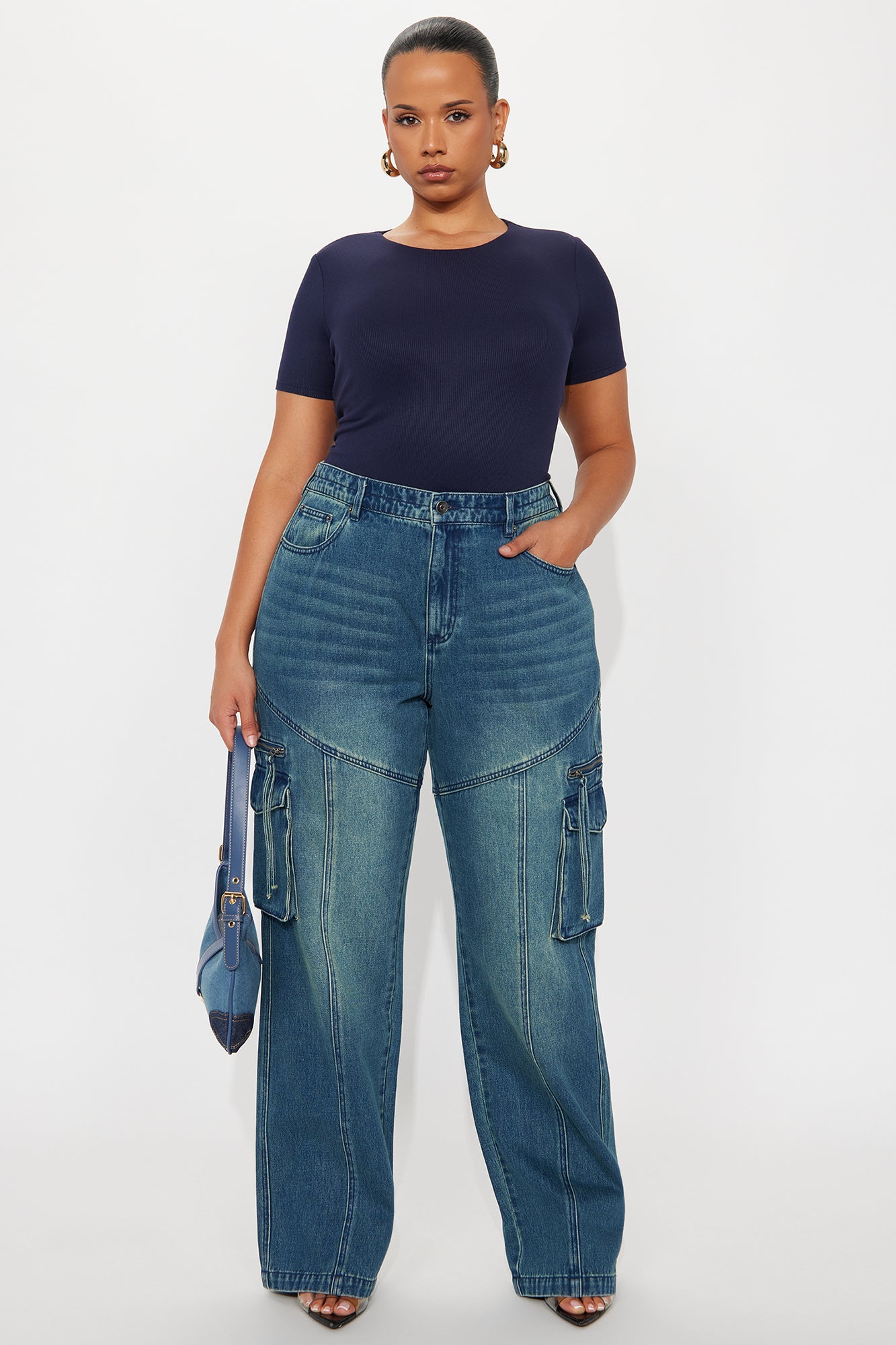 Chloe Crew Neck Short Sleeve Tee - Navy