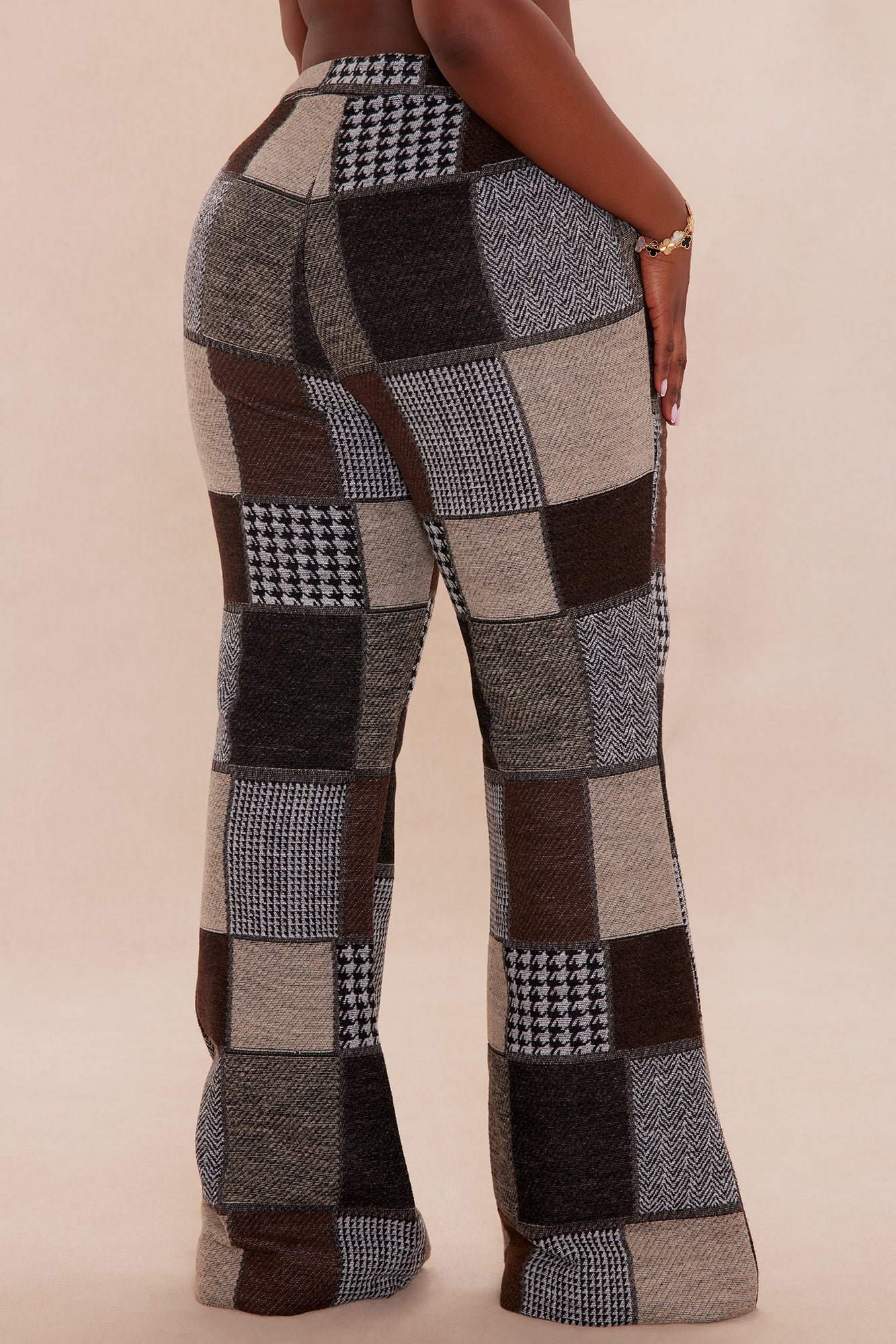 Harriet Patched Flare Pant - Brown/combo