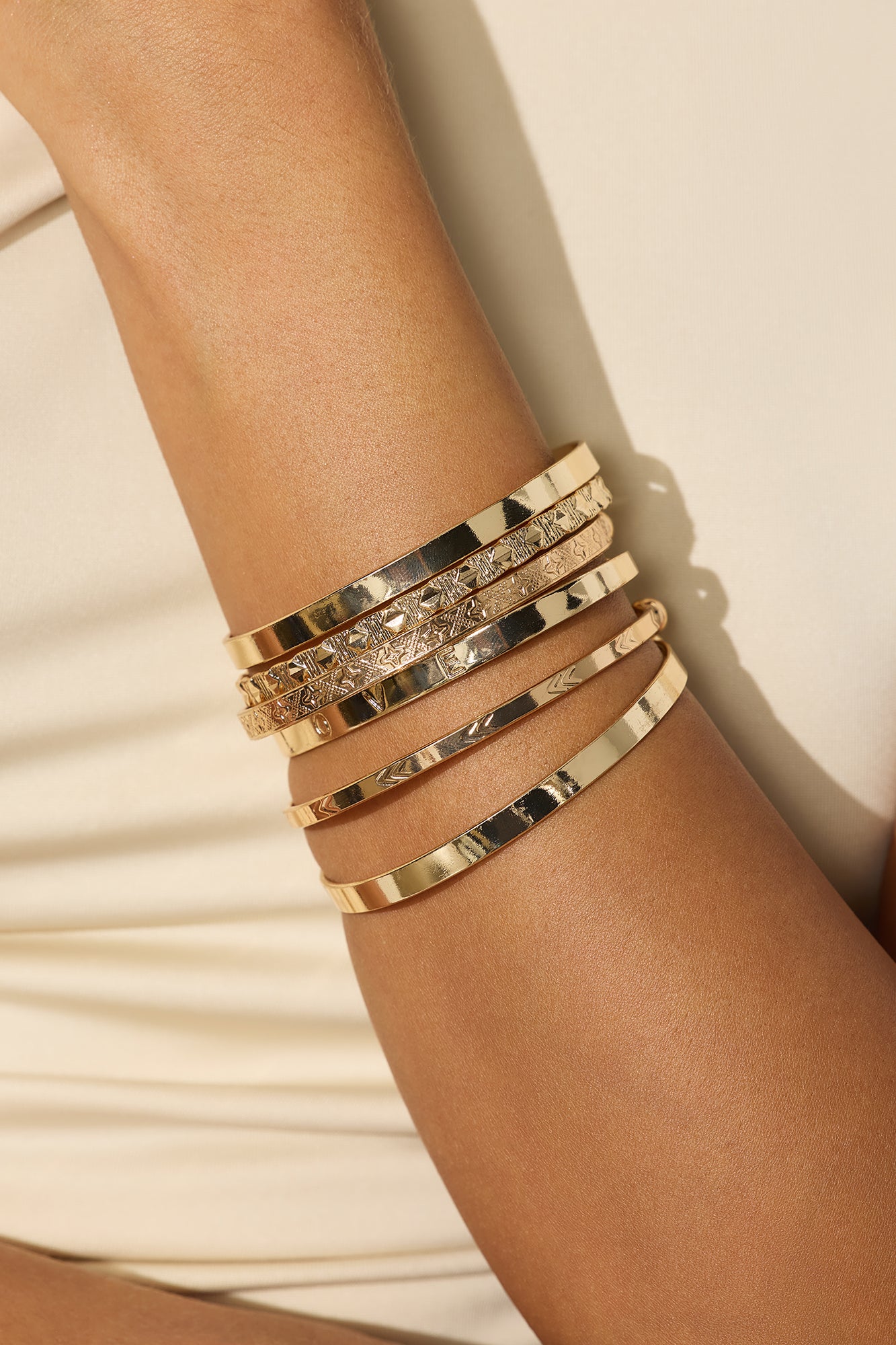 Anything For Love 6 Piece Bangle Set - Gold