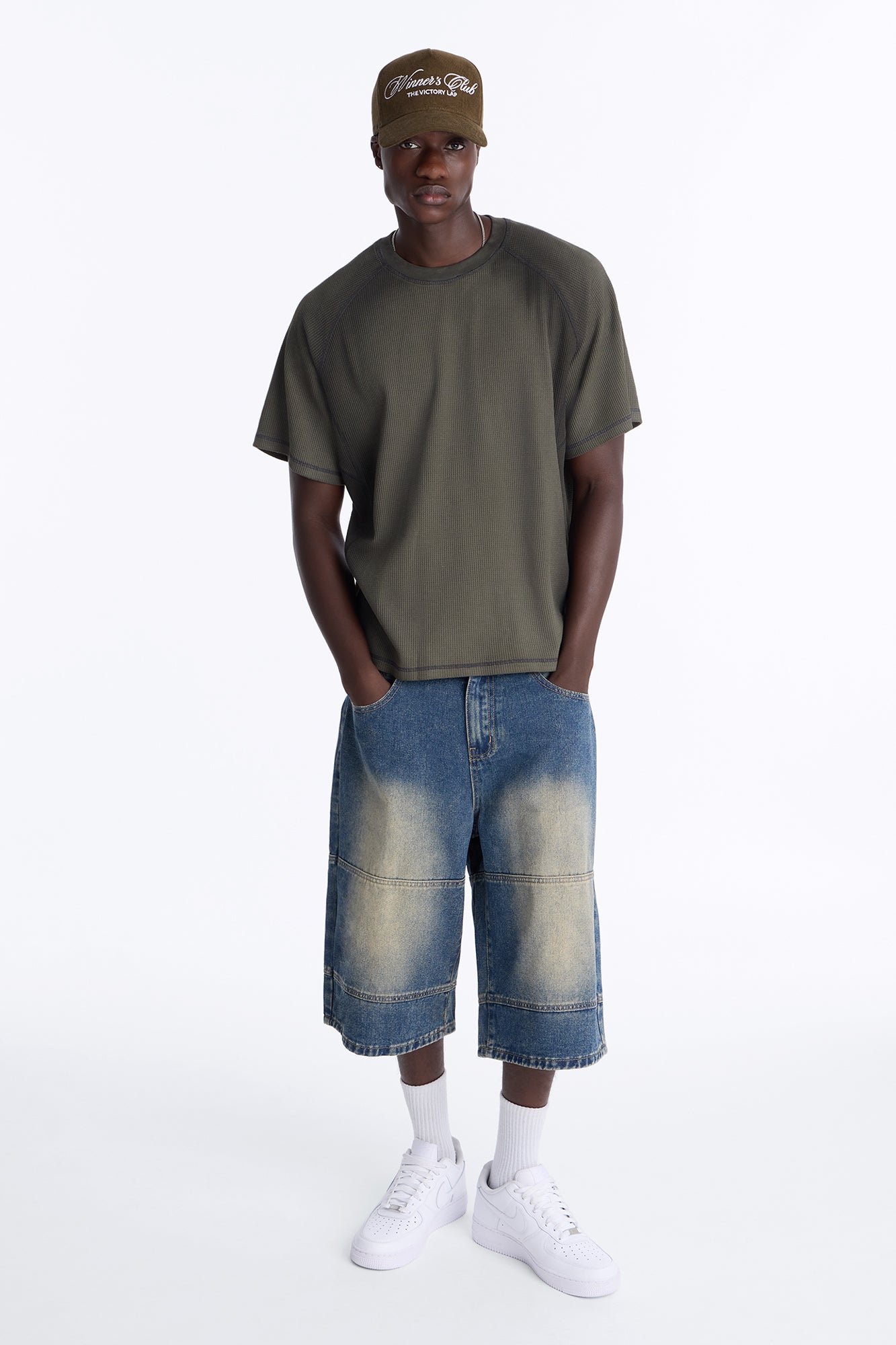 Static Edge Distressed Graphic Tee - Sage