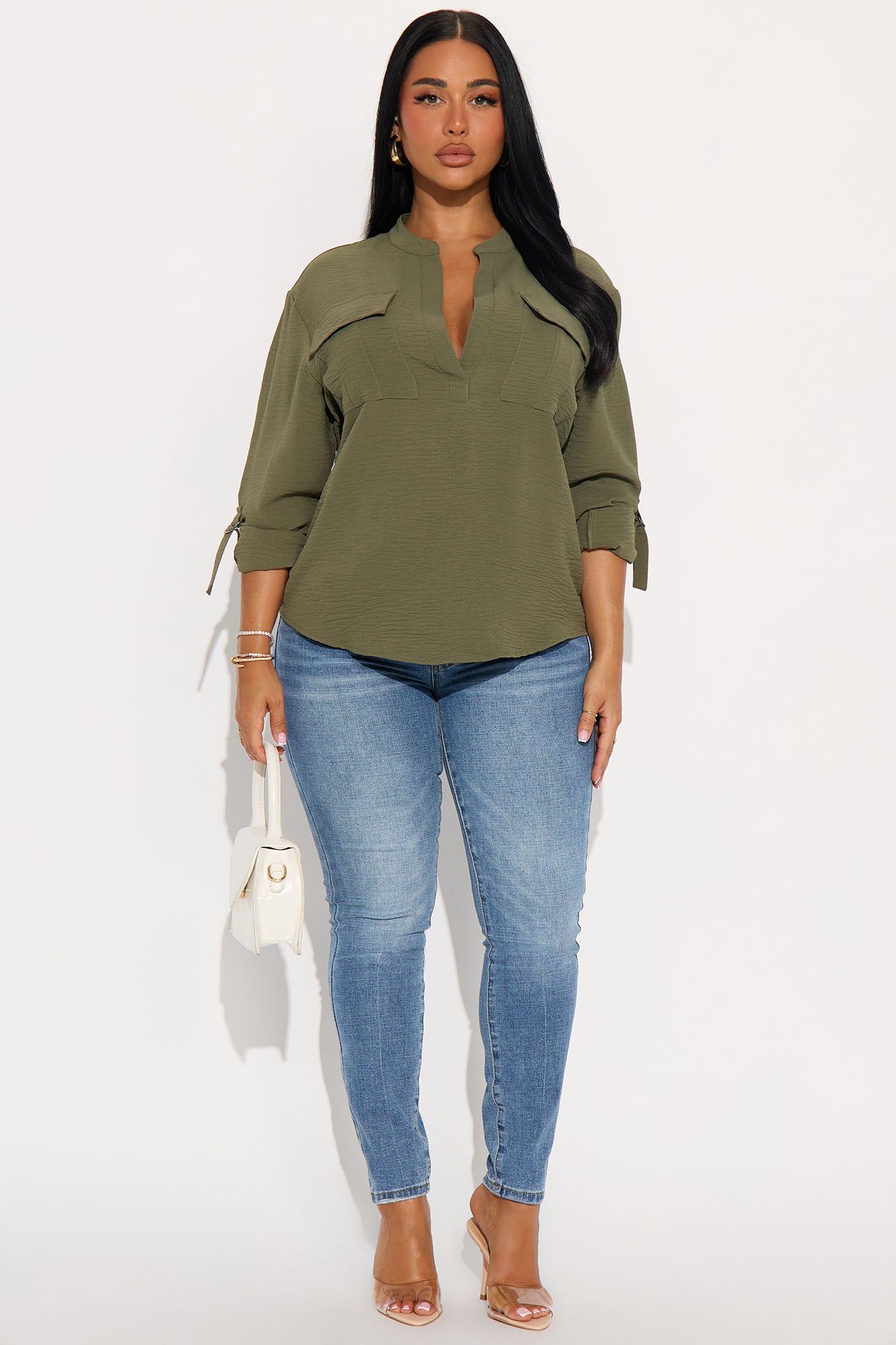 Solange Blouse Top - Olive
