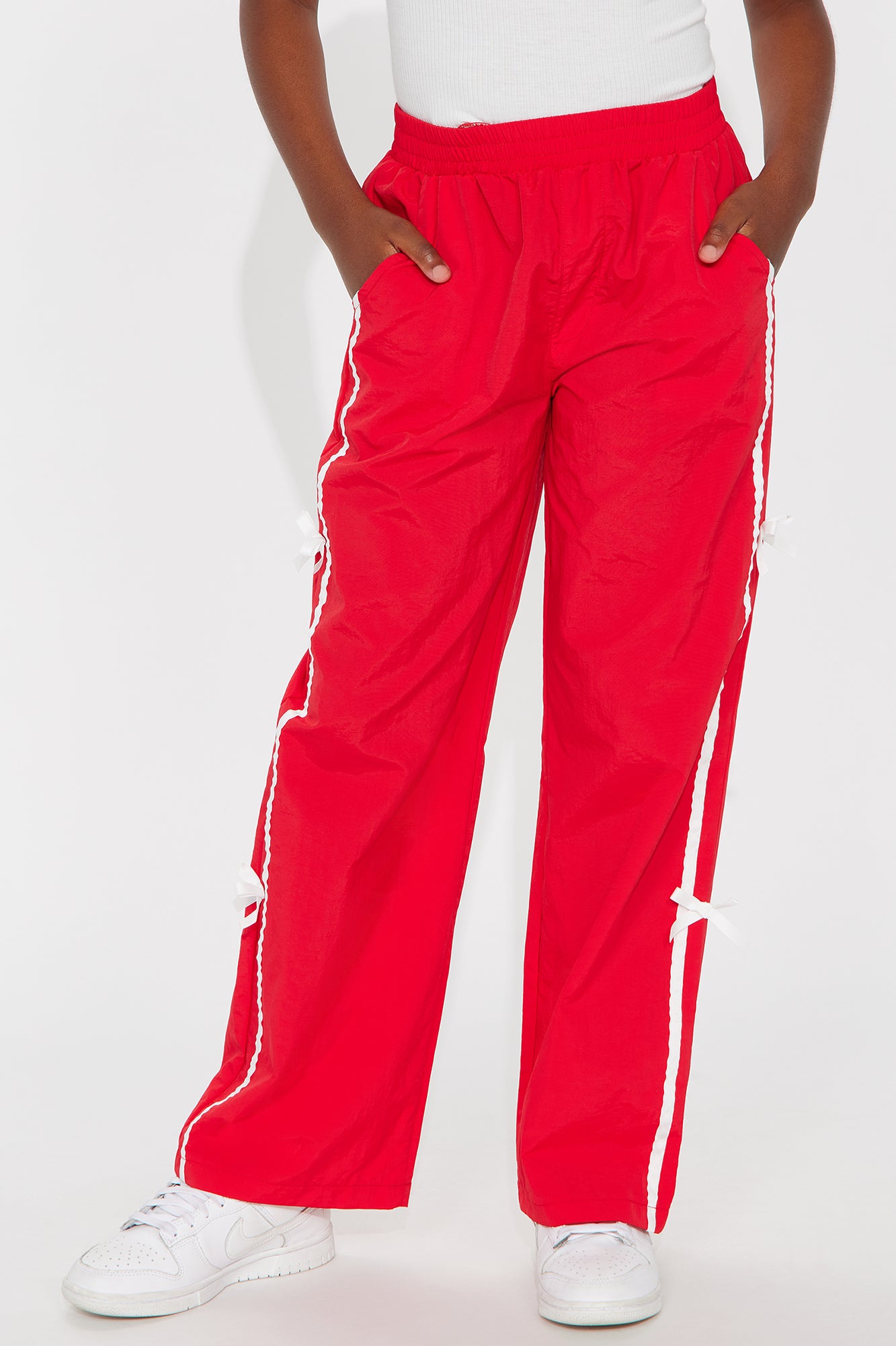 Mini Cindy Windbreaker Track Pant - Red