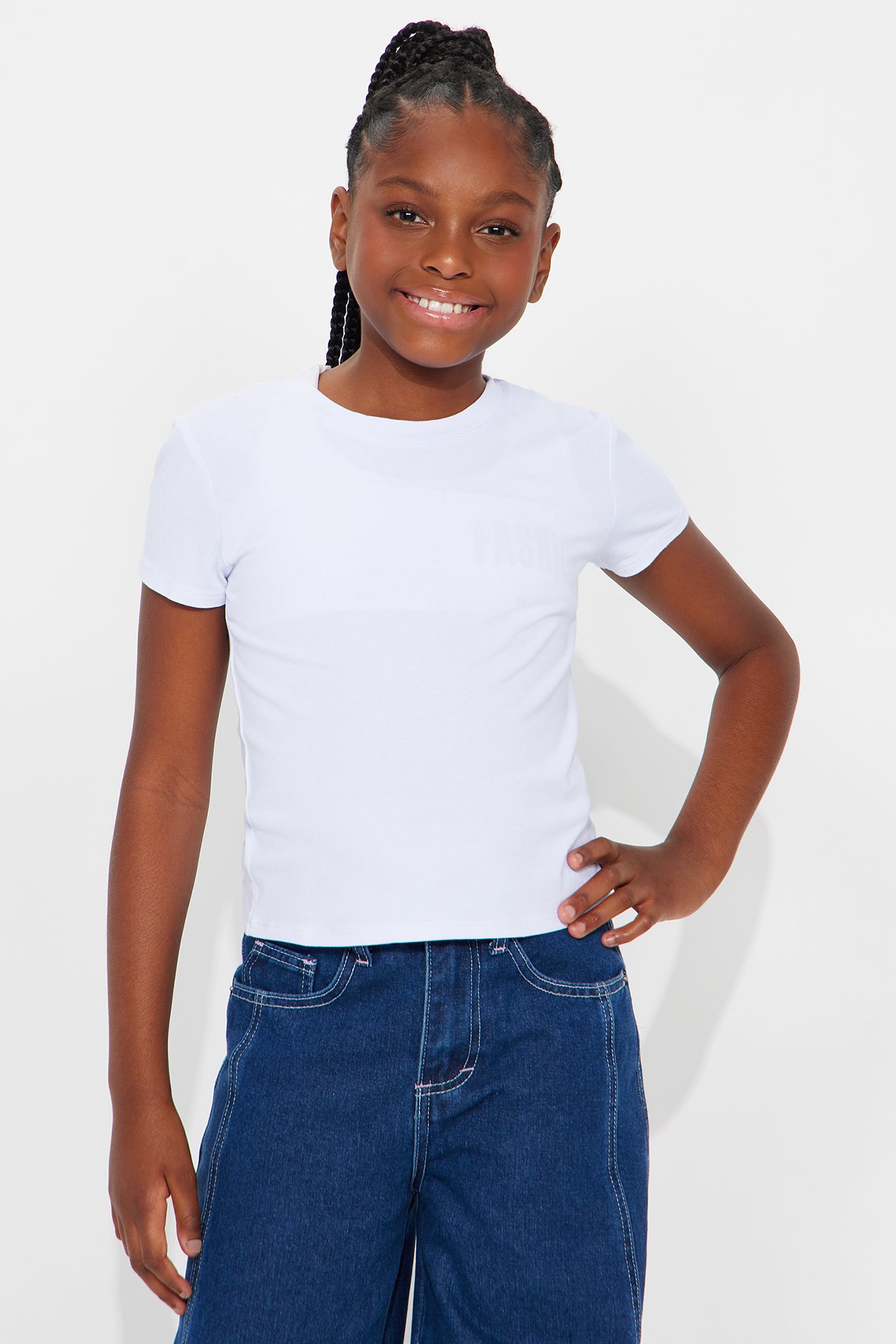 Mini Camilla Classic Fit Crew Neck Tee - White